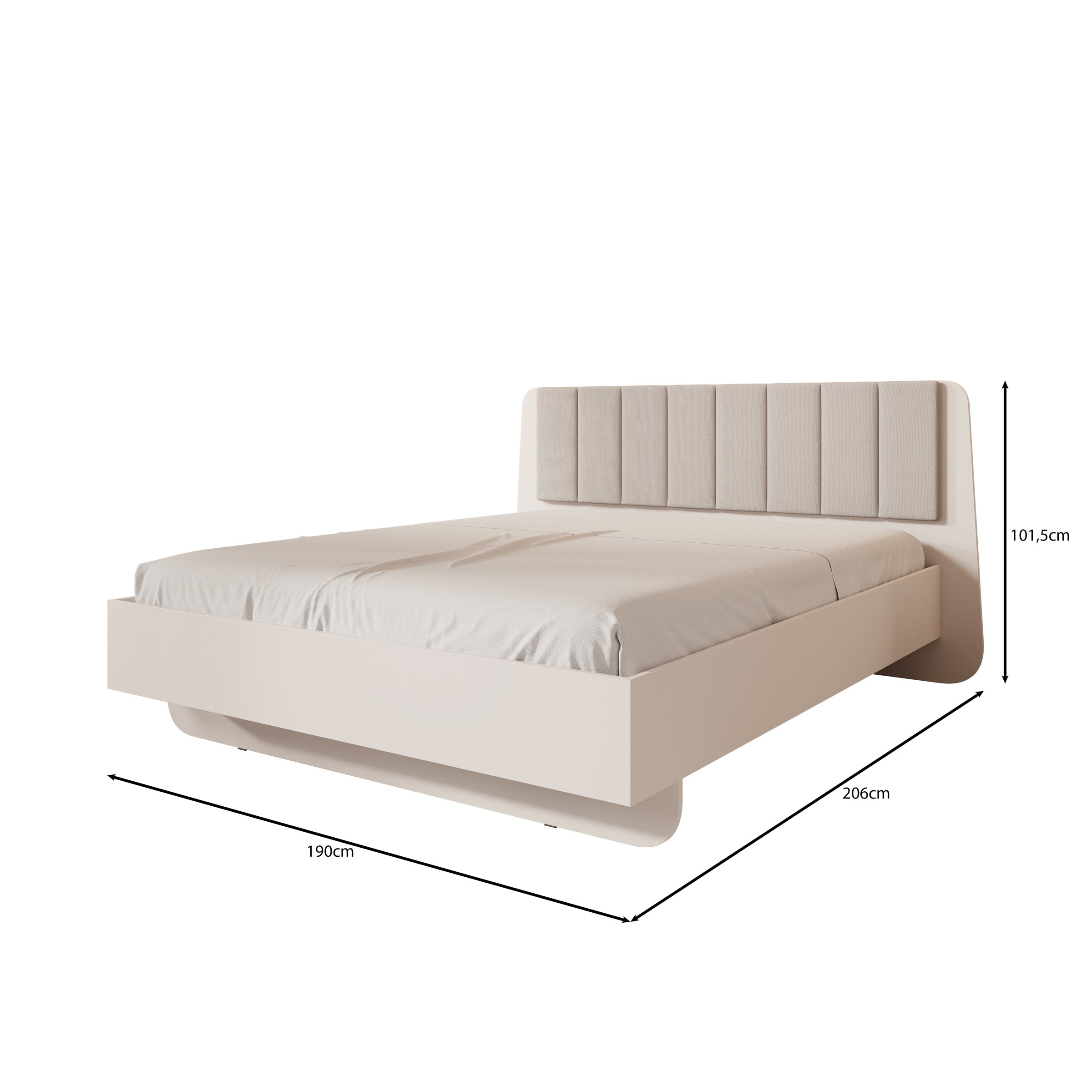 Luzon - Tweepersoonsbed - Beige - 160x200 cm