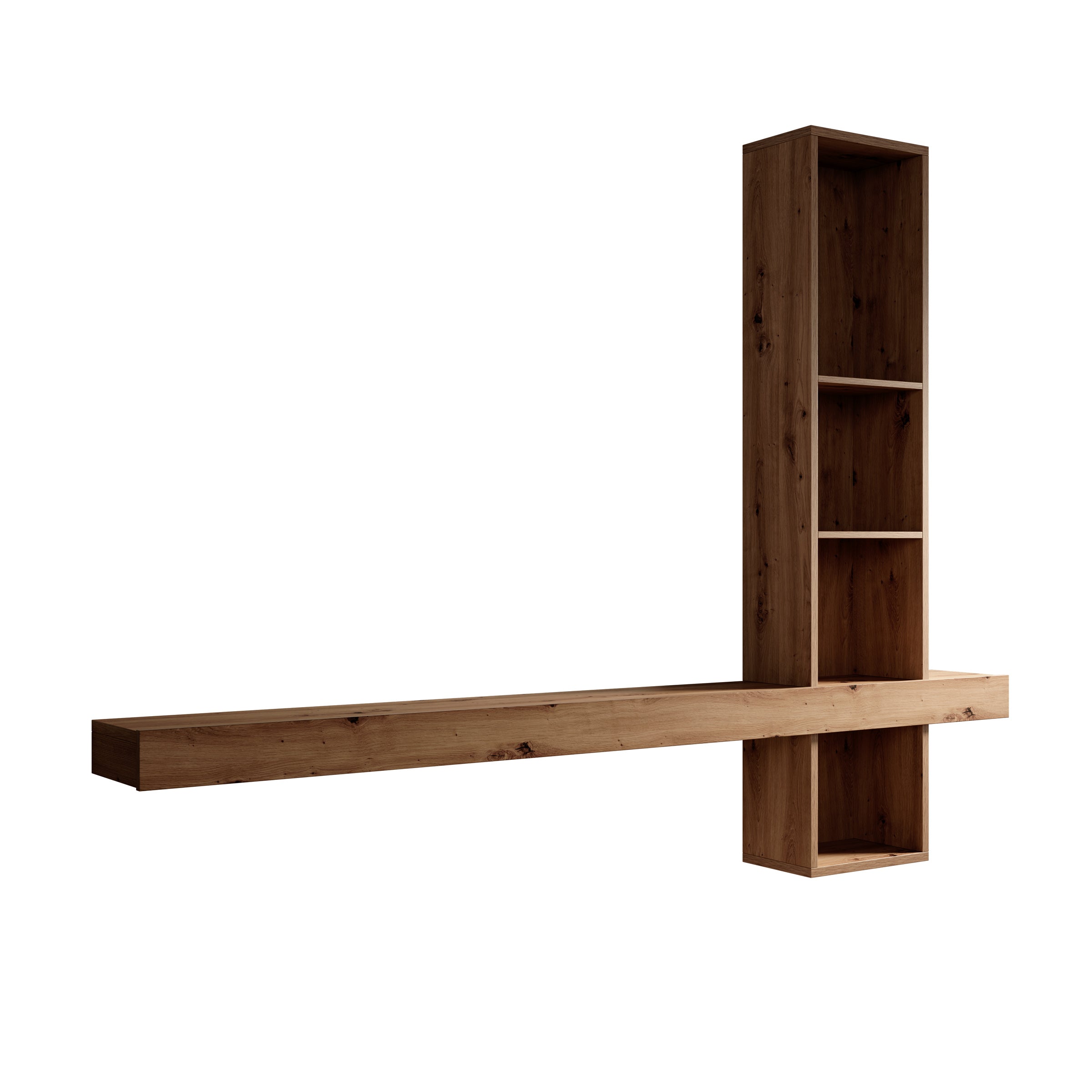 Lynora - Wandkast - Eikenpatroon - 225x25x171 cm