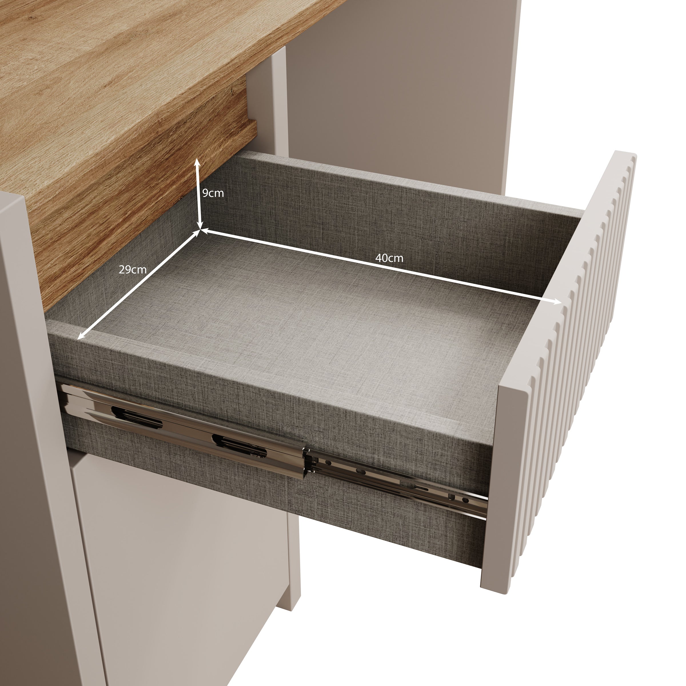 Lynwood - Bureau - Eikenpatroon/Beige - 130x52x72 cm