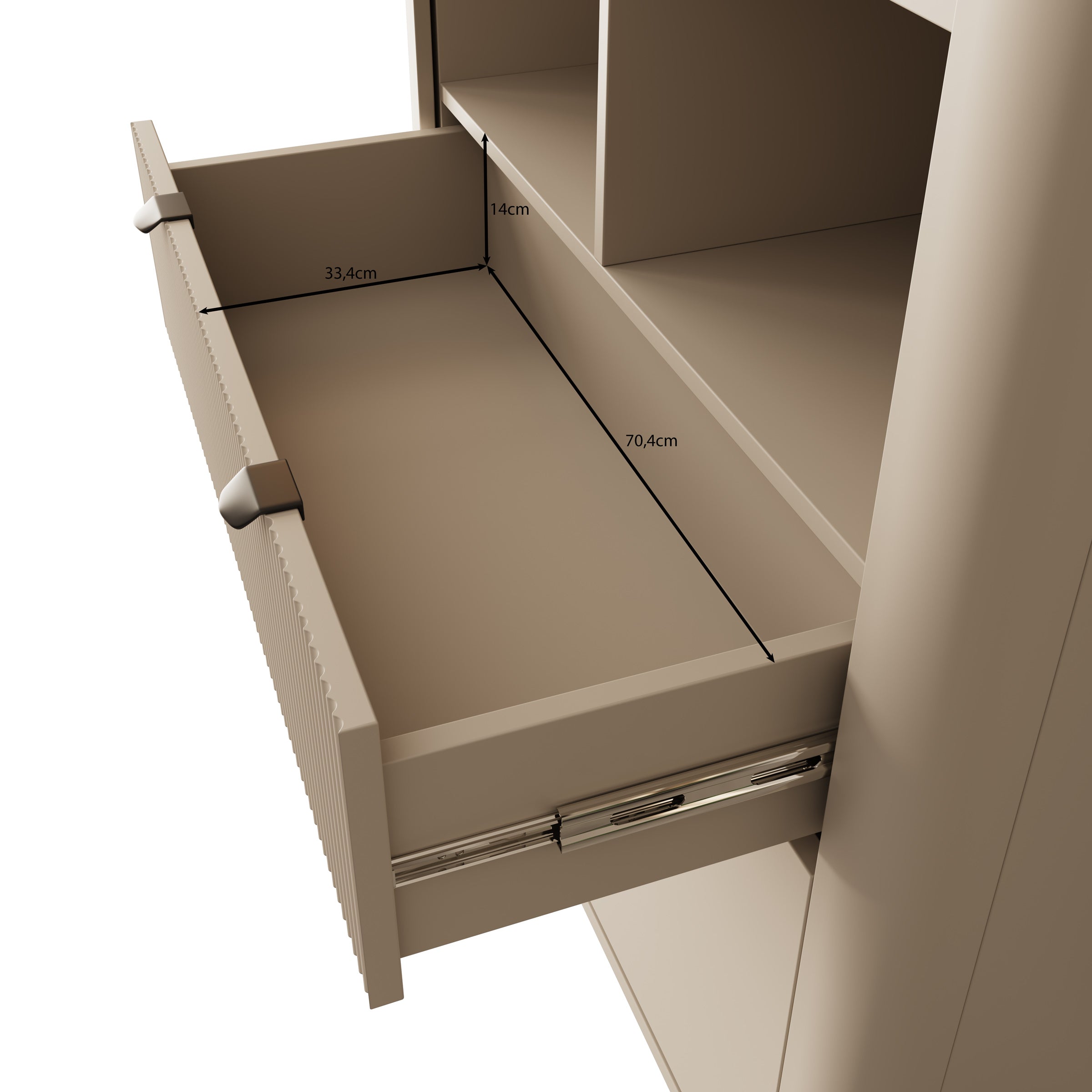 Mace - Boekenkast - Beige - 90x40x163 cm
