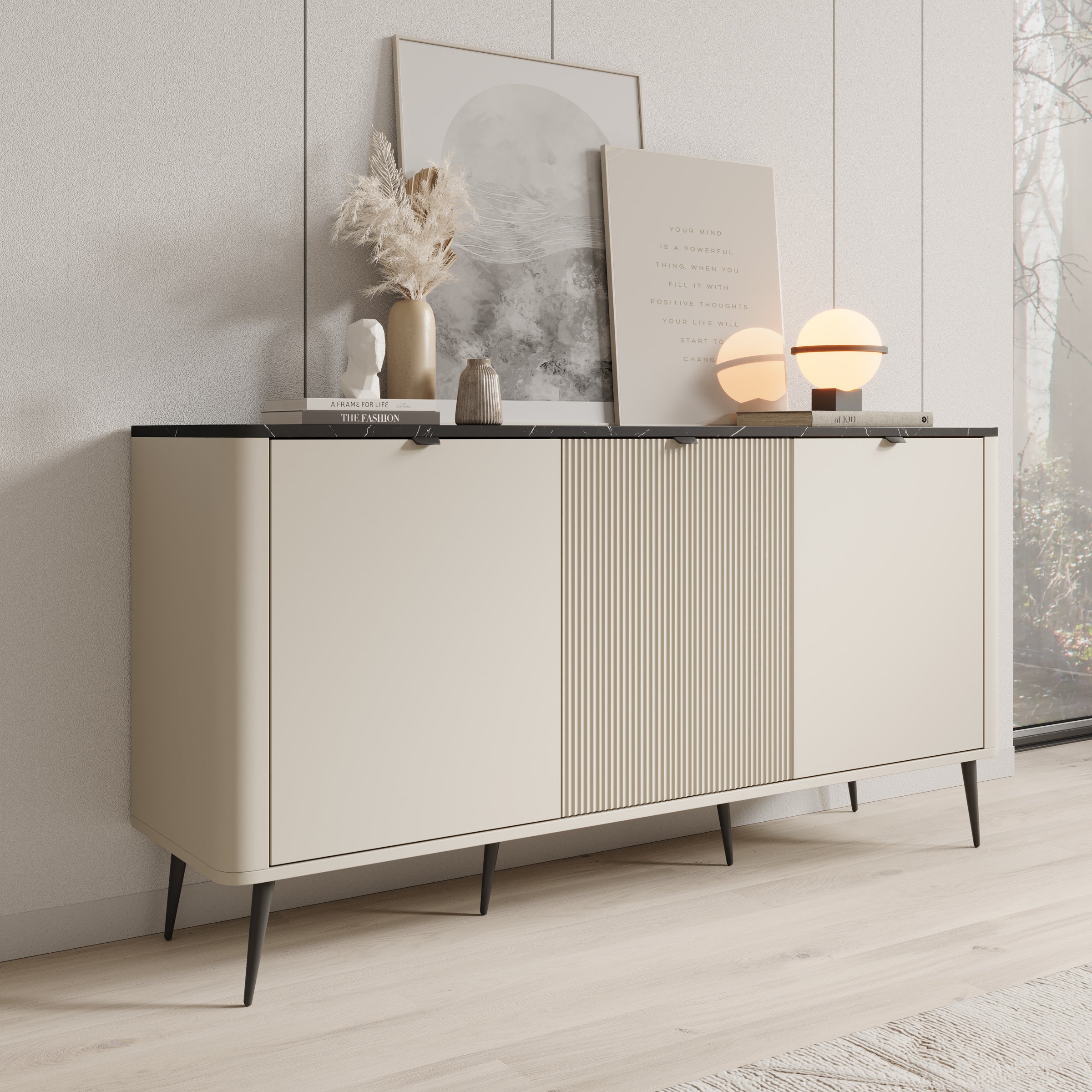 Mace - Dressoir - Beige - 160x40x82 cm