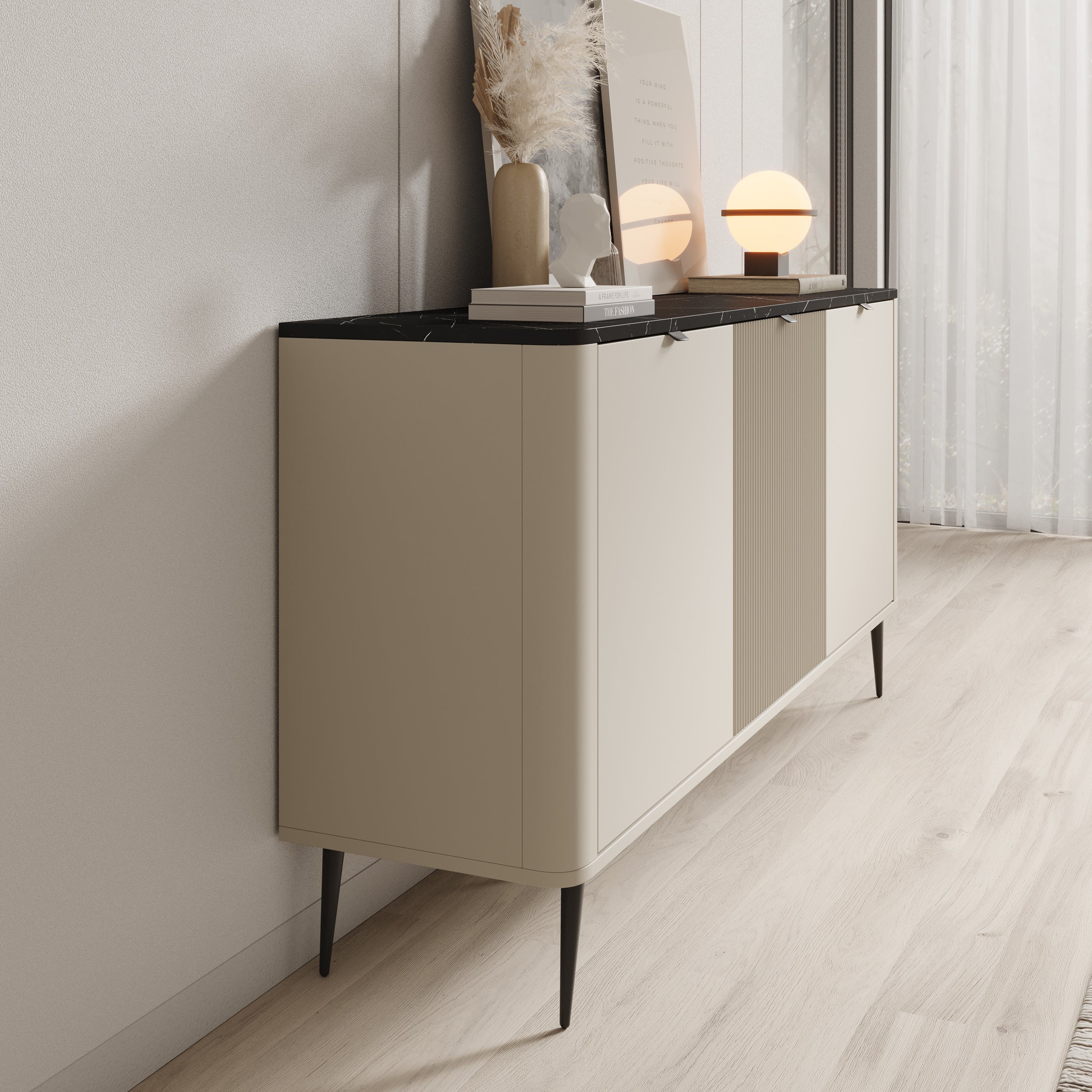 Mace - Dressoir - Beige - 160x40x82 cm