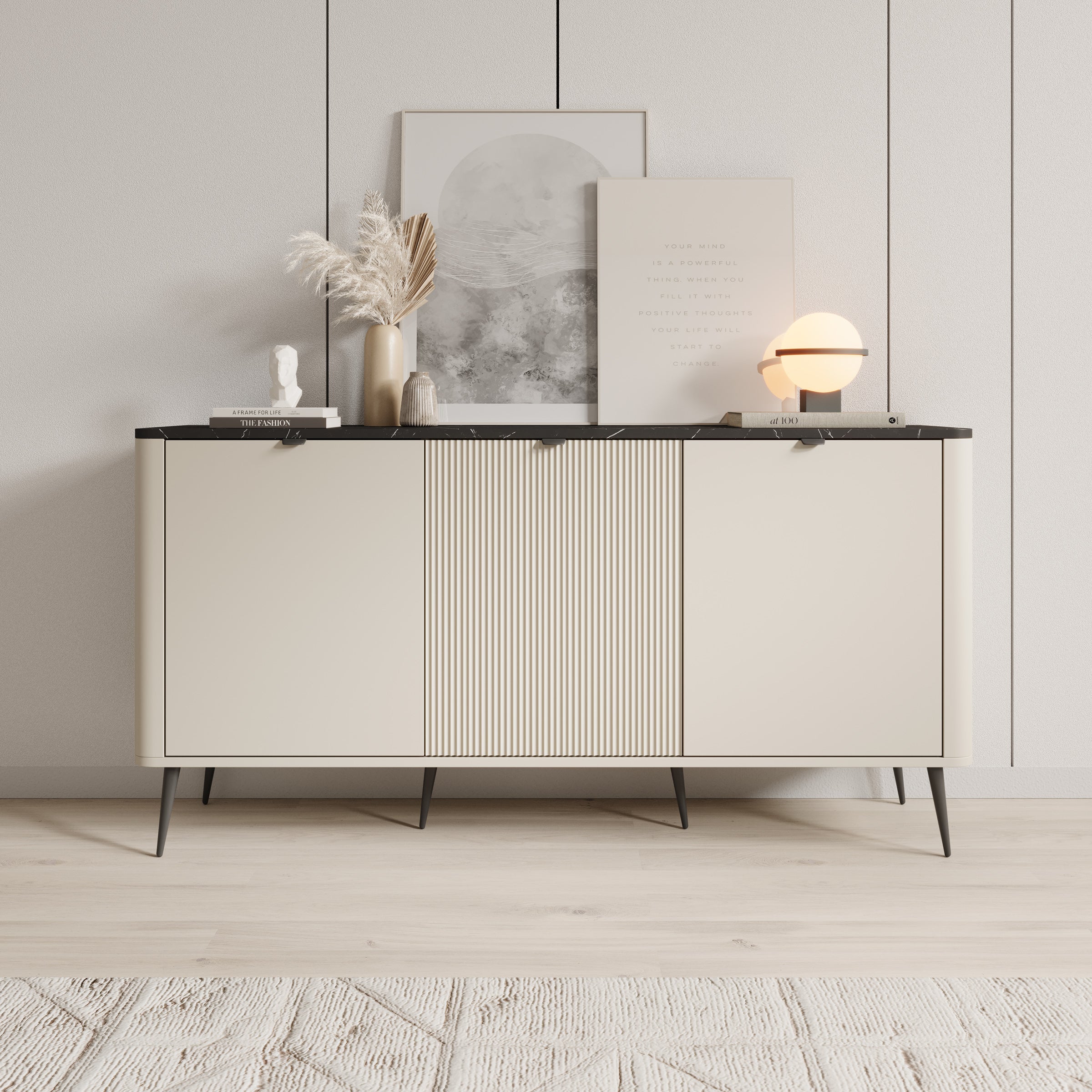 Mace - Dressoir - Beige - 160x40x82 cm