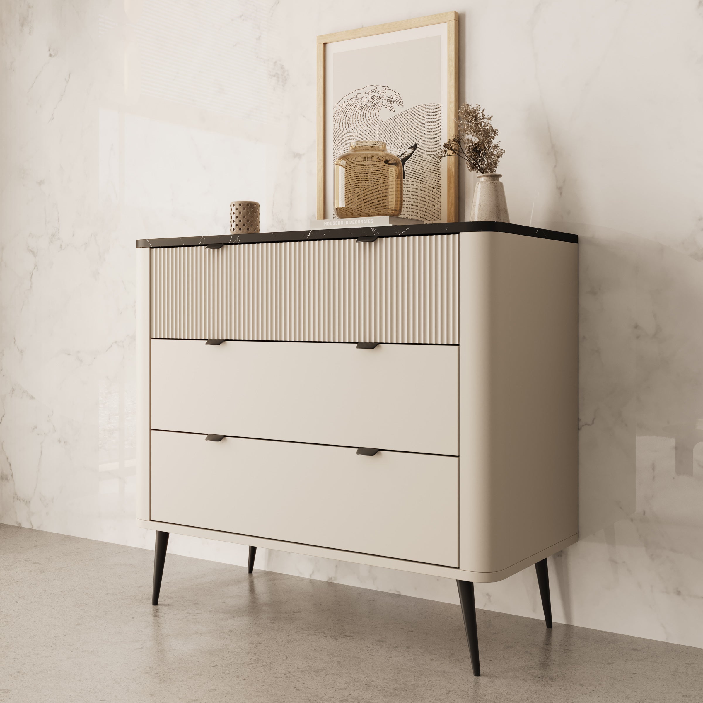 Mace - Ladekast - Beige - 90x40x82 cm