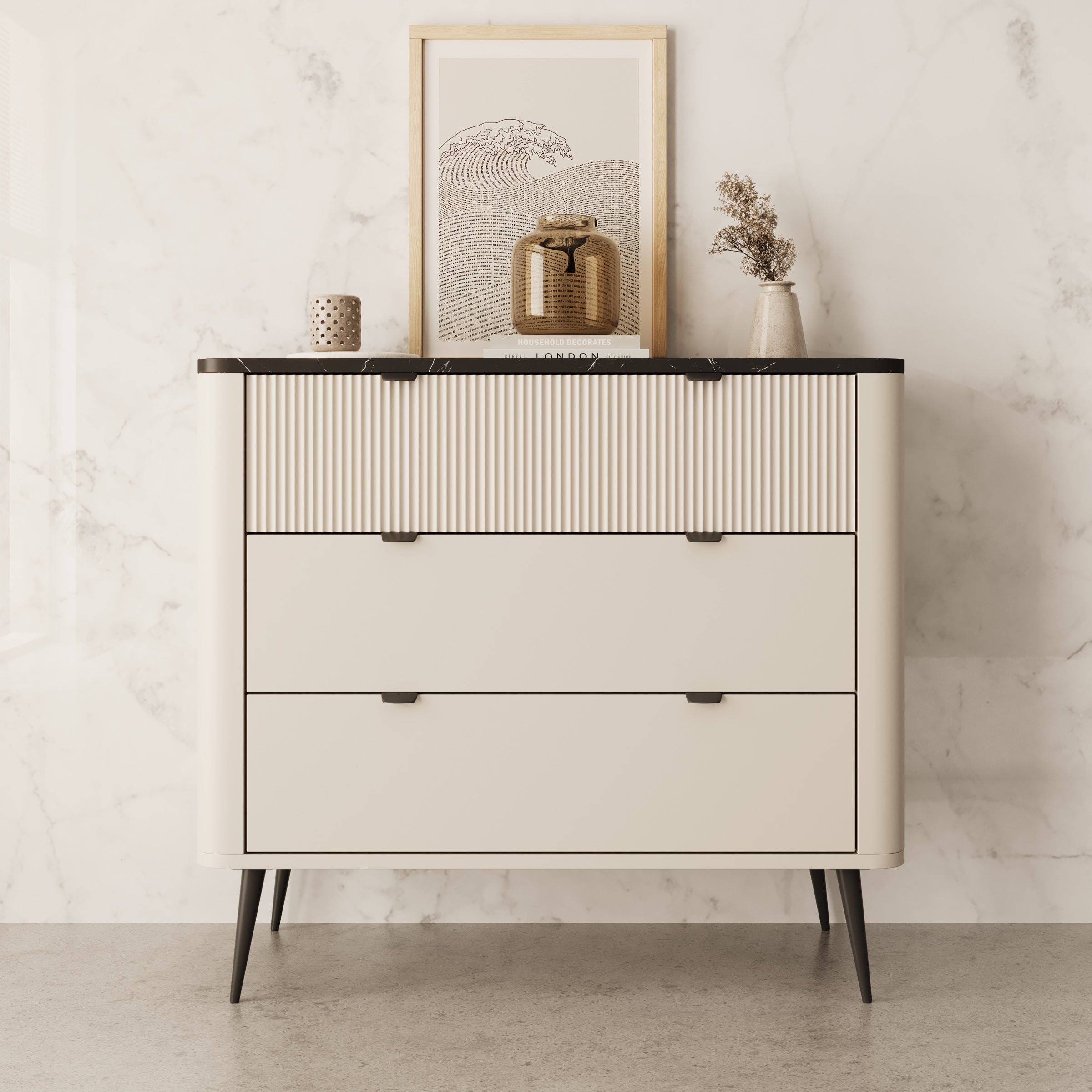 Mace - Ladekast - Beige - 90x40x82 cm