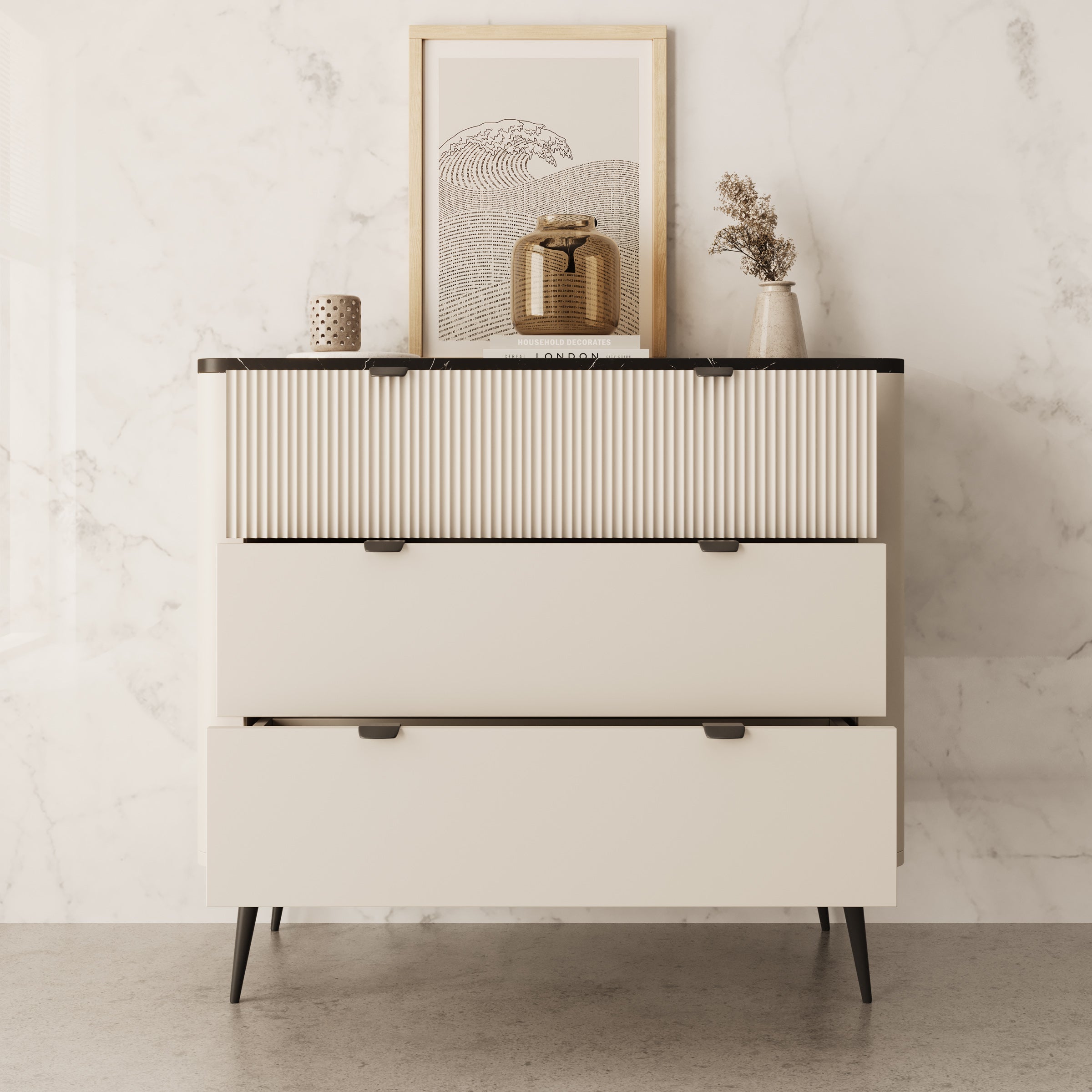 Mace - Ladekast - Beige - 90x40x82 cm