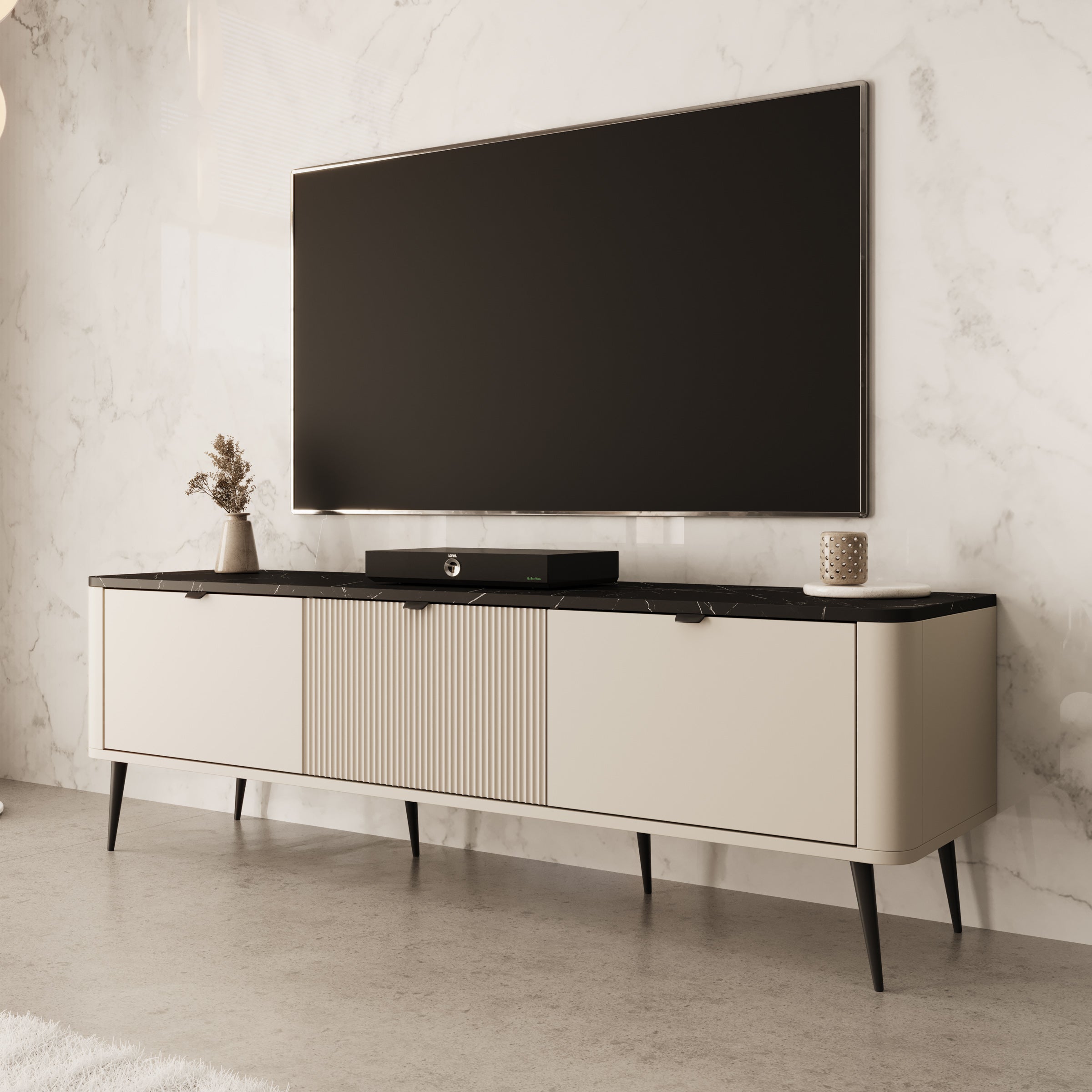 Mace - TV-Meubel met 3 deuren - Beige