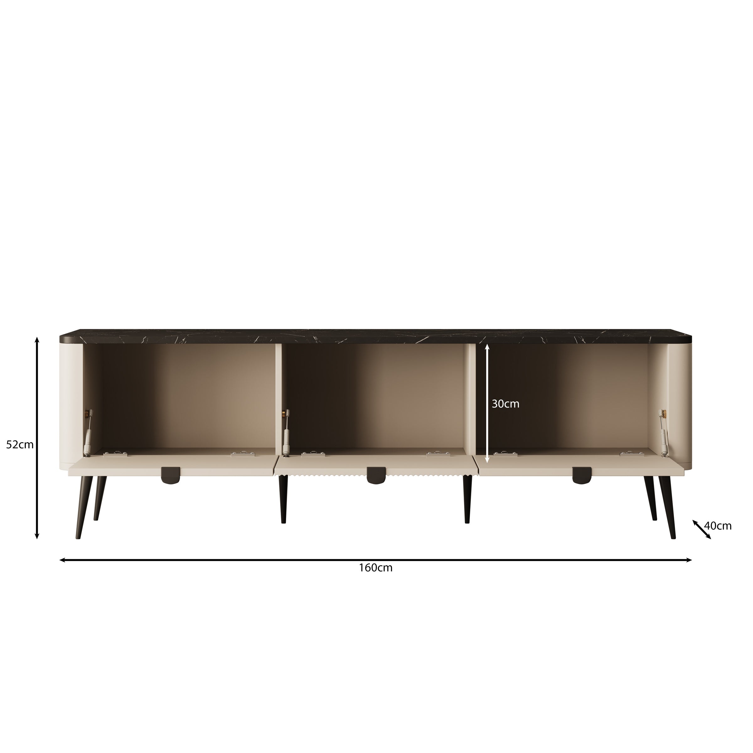 Mace - TV-Meubel met 3 deuren - Beige