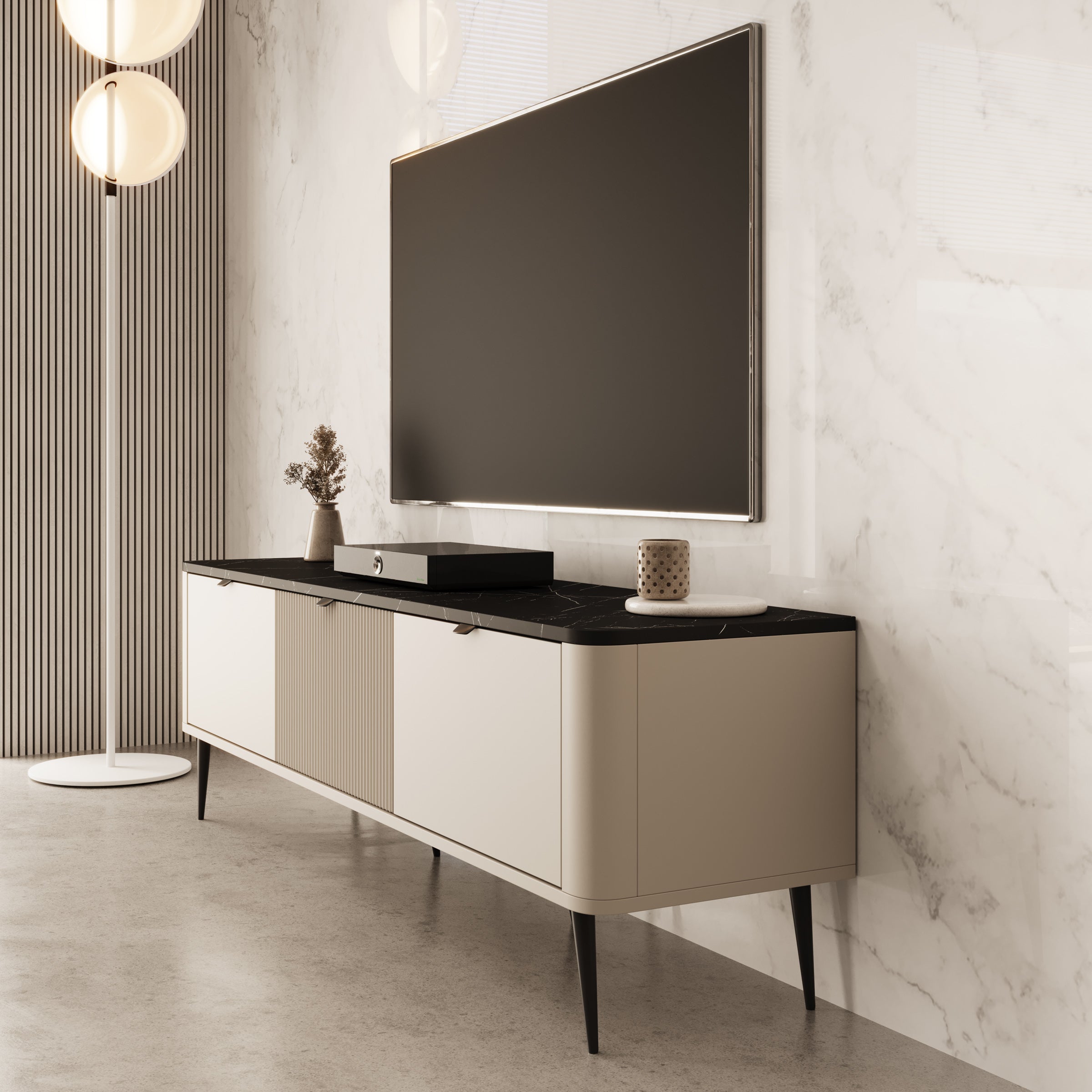 Mace - TV-Meubel met 3 deuren - Beige