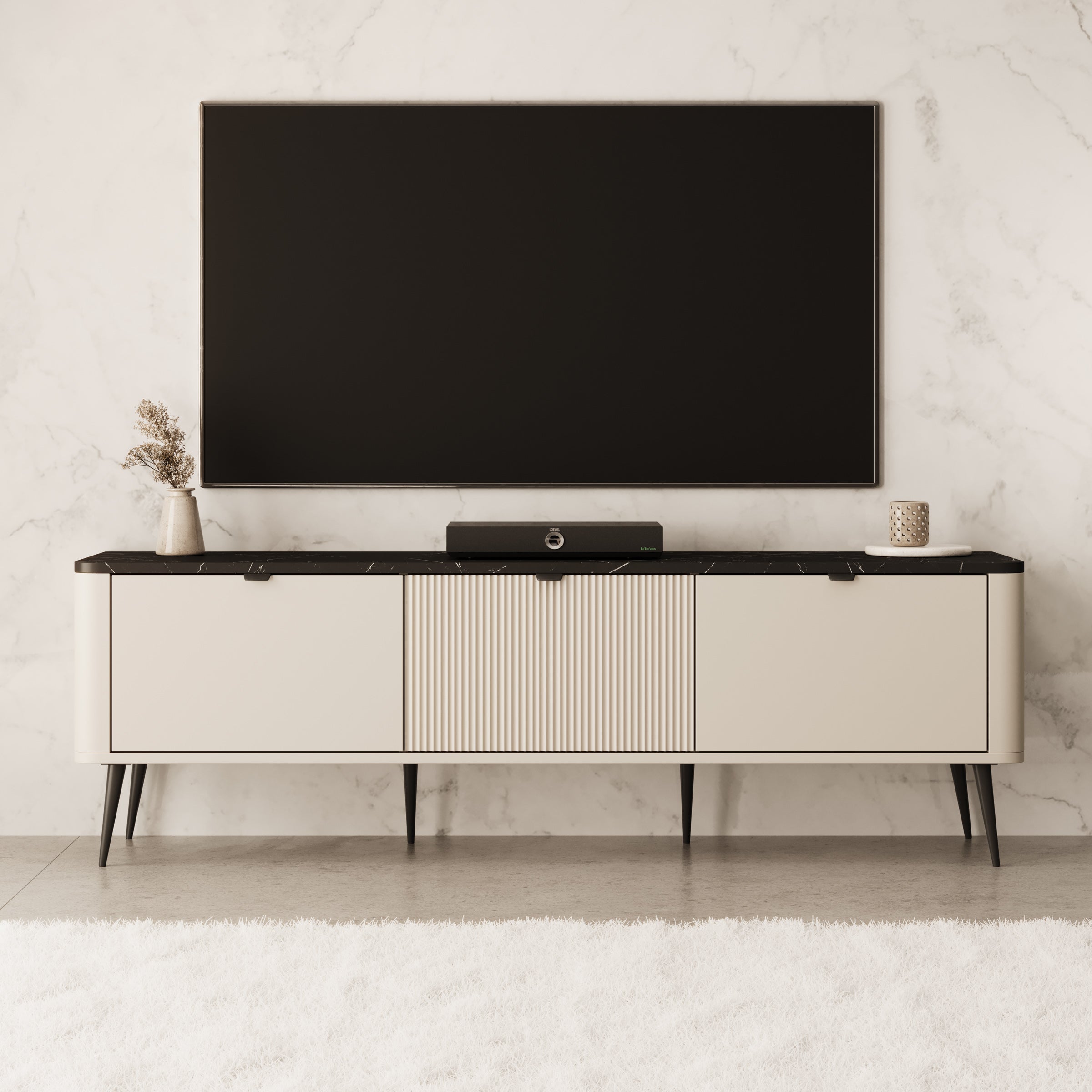 Mace - TV-Meubel met 3 deuren - Beige