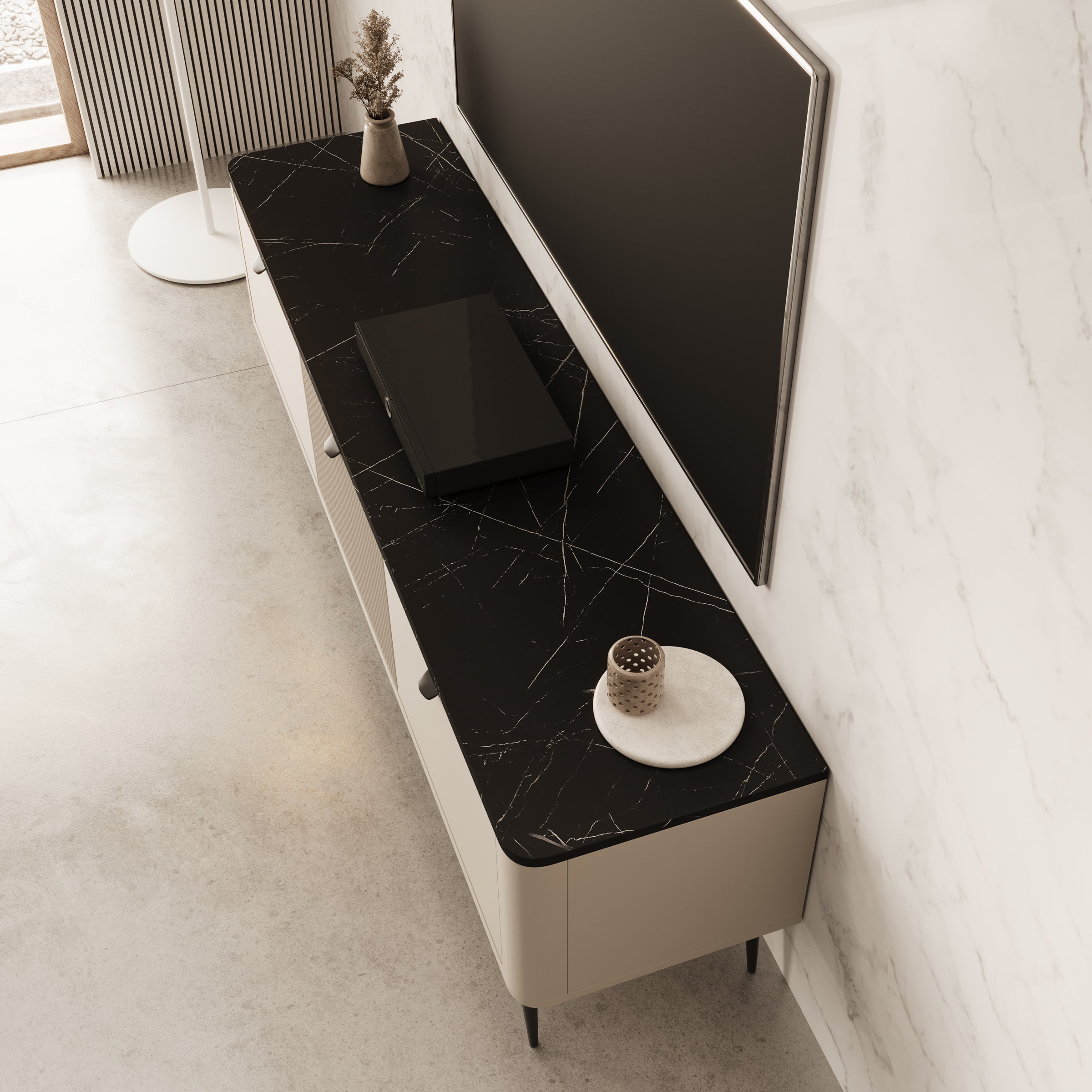 Mace - TV-Meubel met 3 deuren - Beige