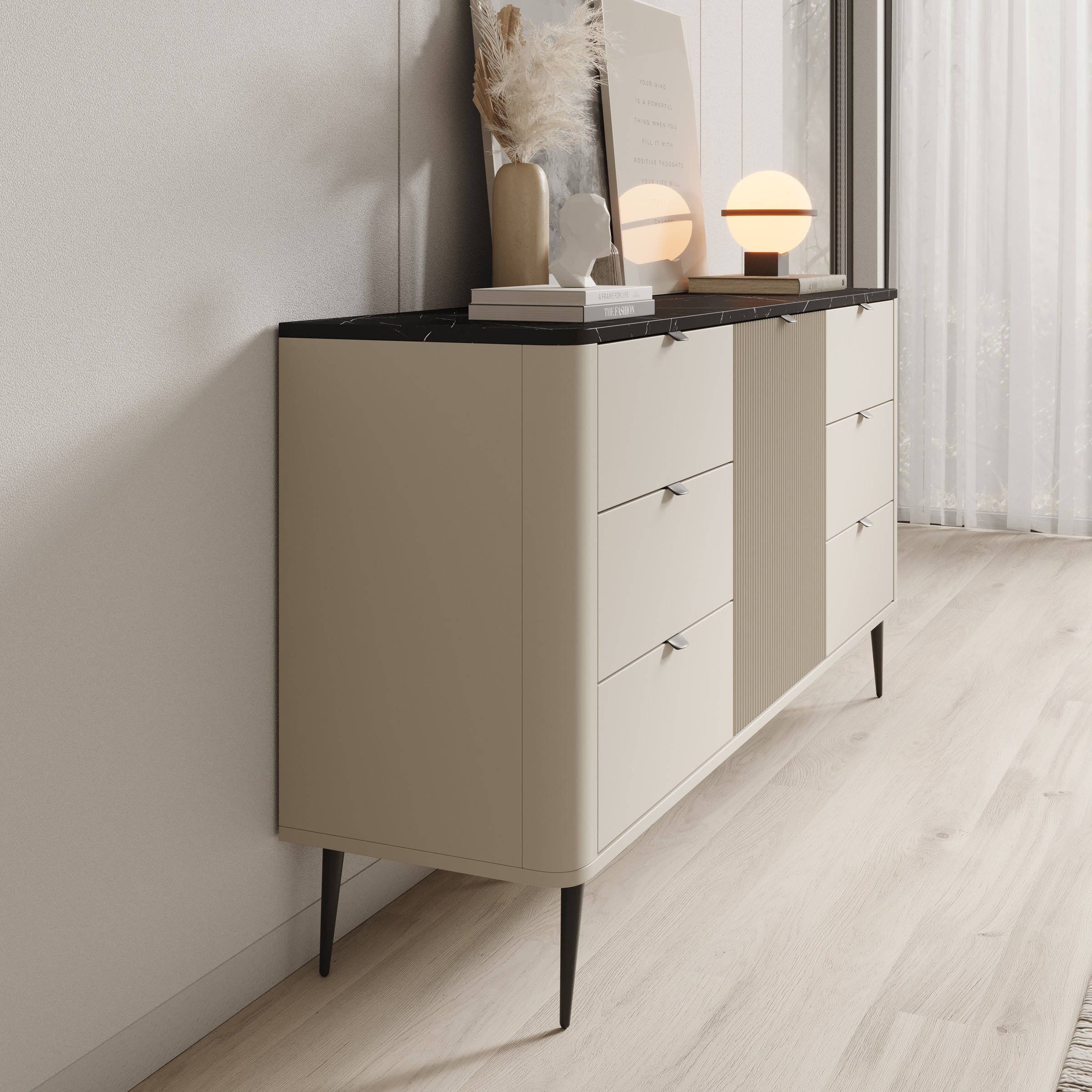 Mace 2 - Dressoir - Beige - 160x40x82 cm