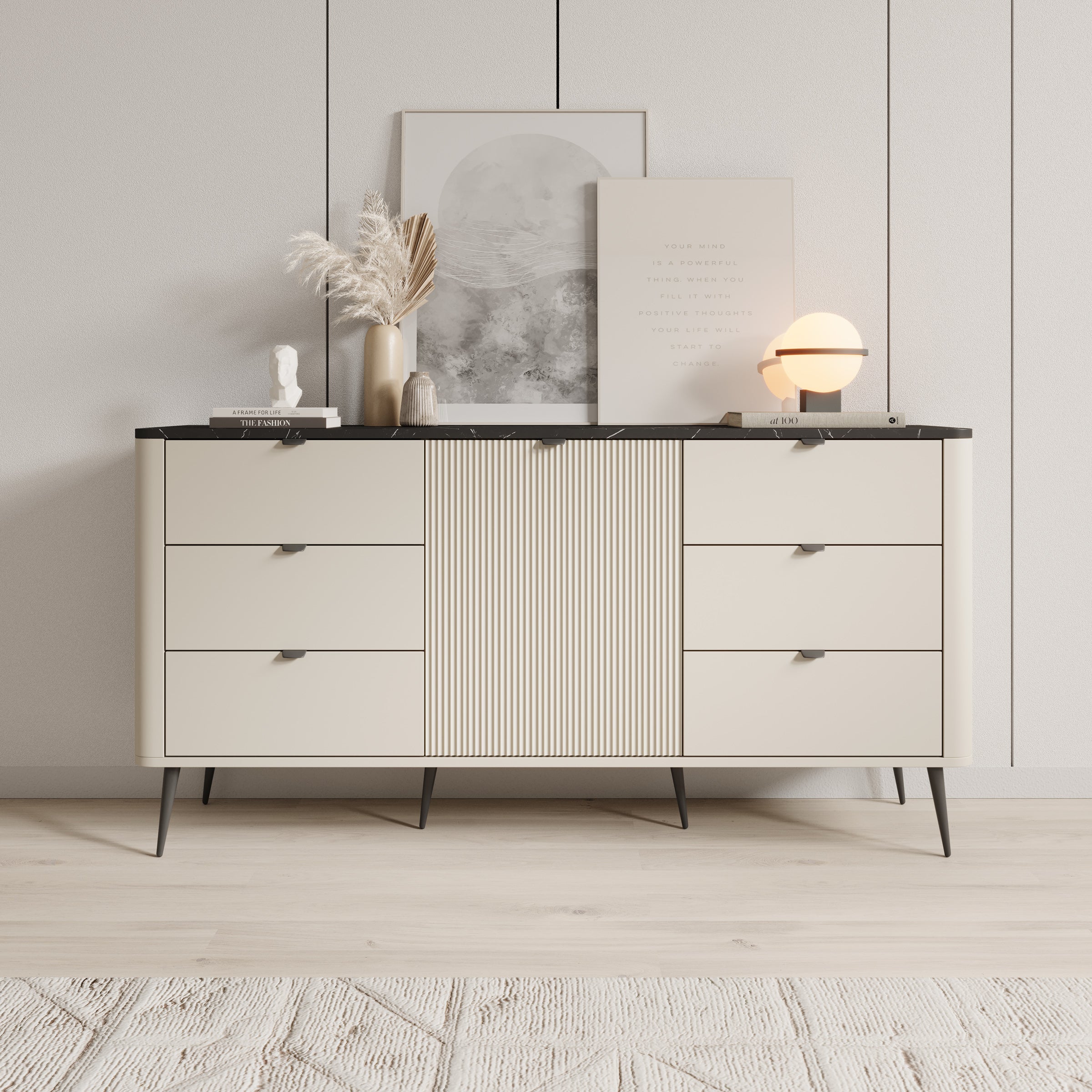 Mace 2 - Dressoir - Beige - 160x40x82 cm
