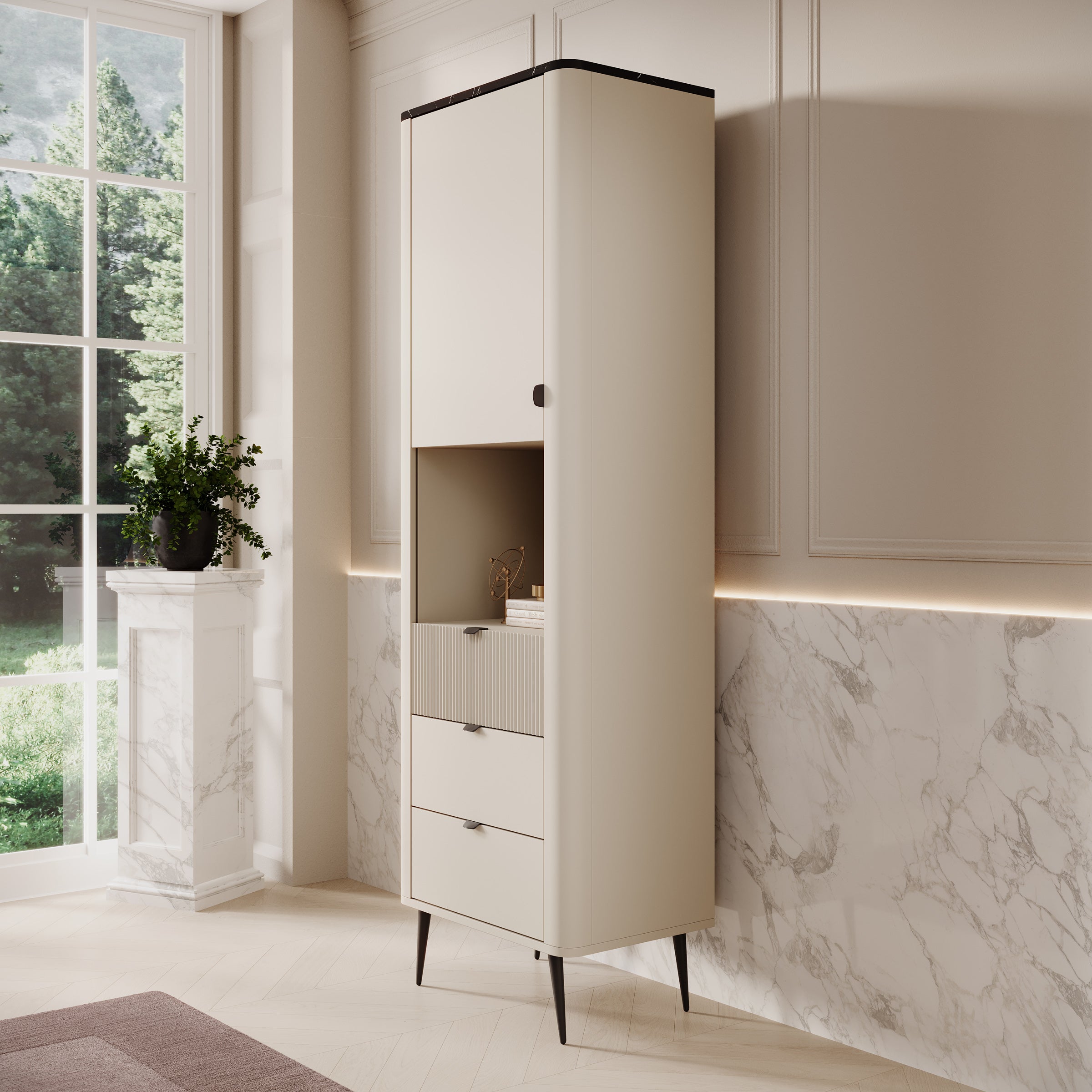 Mace 2 - Vitrinekast - Beige - 60 cm