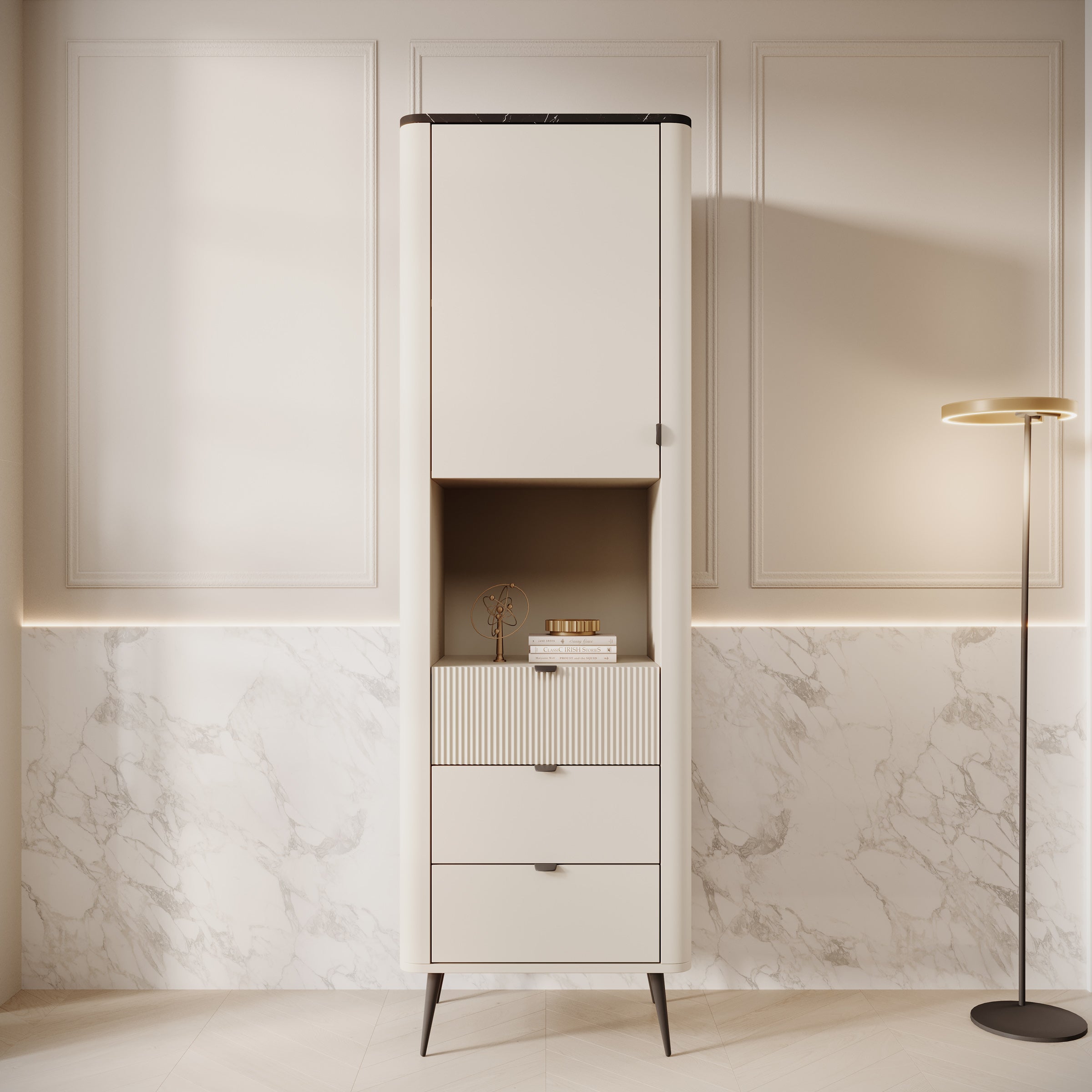 Mace 2 - Vitrinekast - Beige - 60 cm