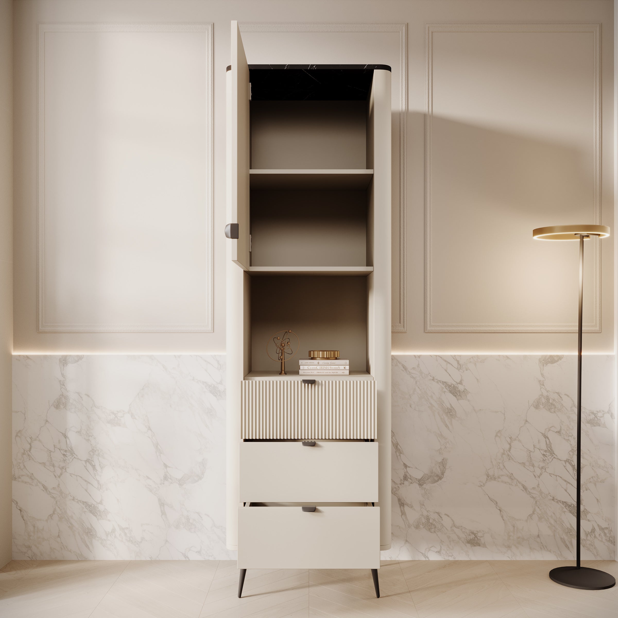 Mace 2 - Vitrinekast - Beige - 60 cm