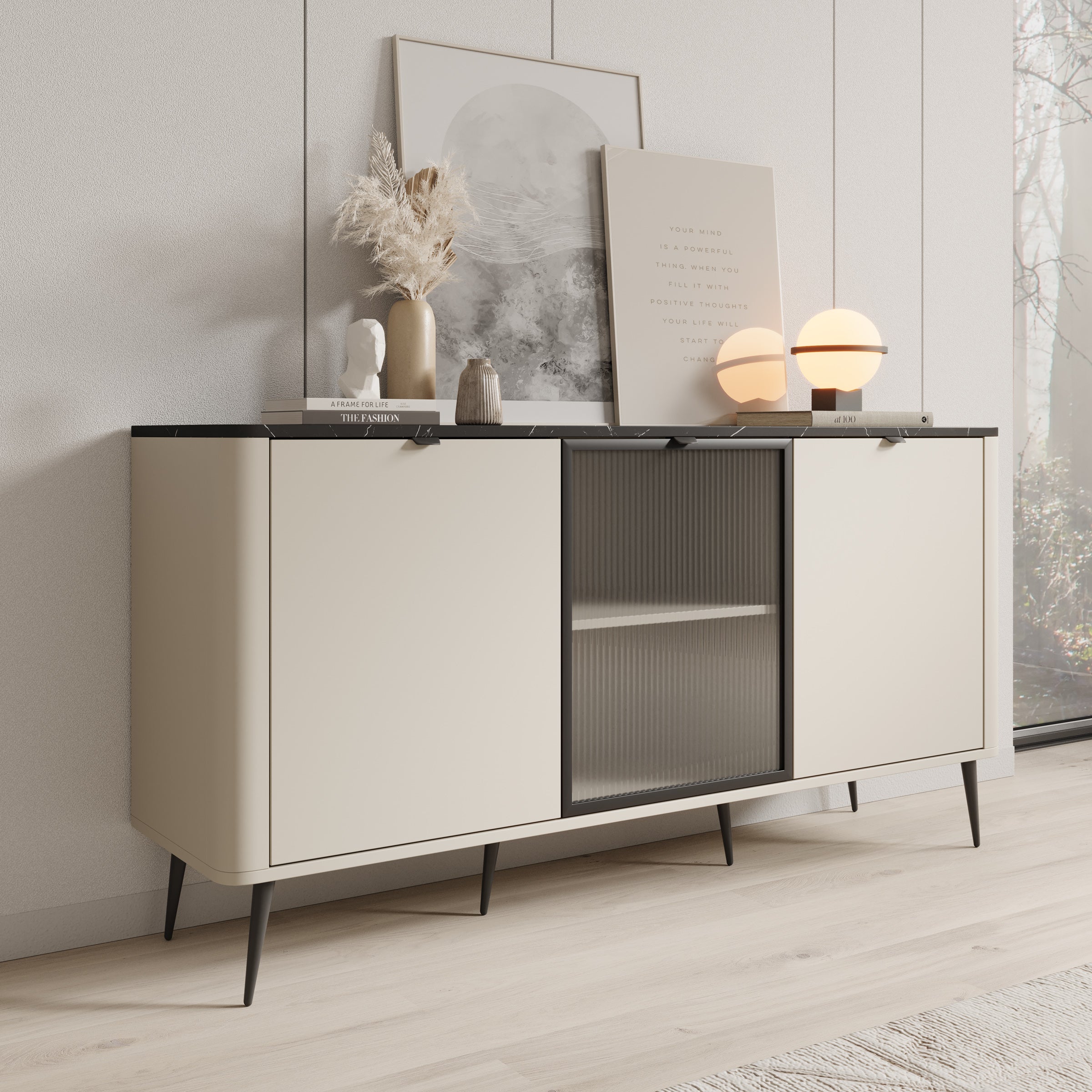 Mace 3 - Dressoir - Beige - 160x40x82 cm