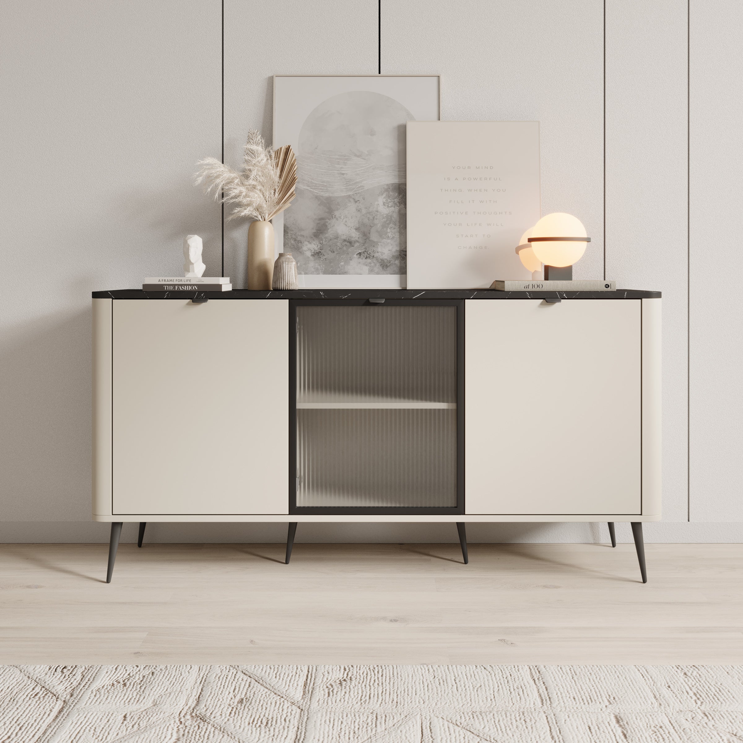 Mace 3 - Dressoir - Beige - 160x40x82 cm