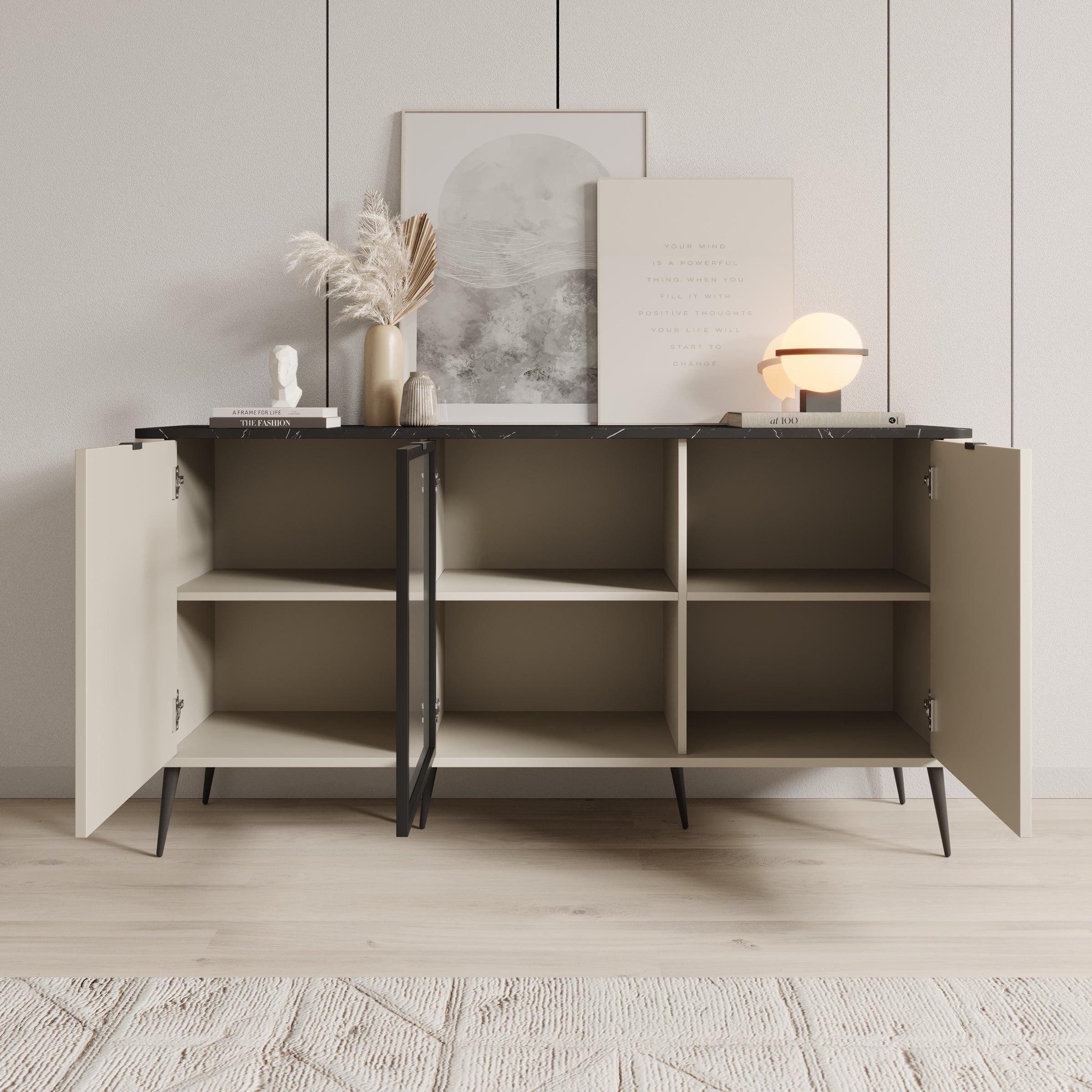 Mace 3 - Dressoir - Beige - 160x40x82 cm