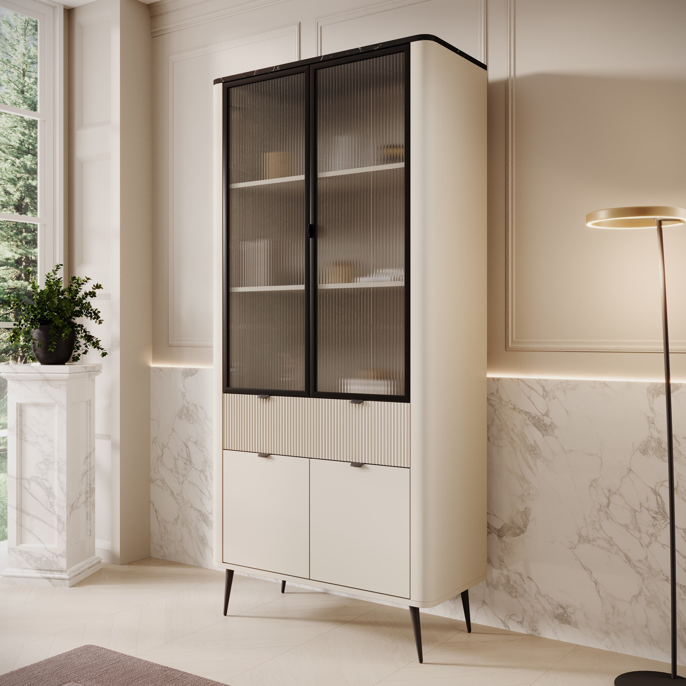 Mace - Vitrinekast - Beige