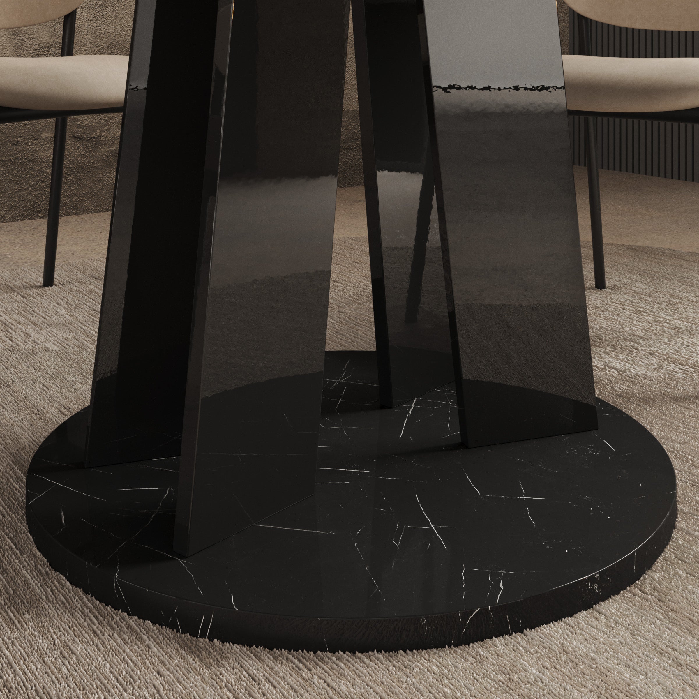 Madero - Eetkamertafel - Zwart marmerpatroon - 100x100x75 cm