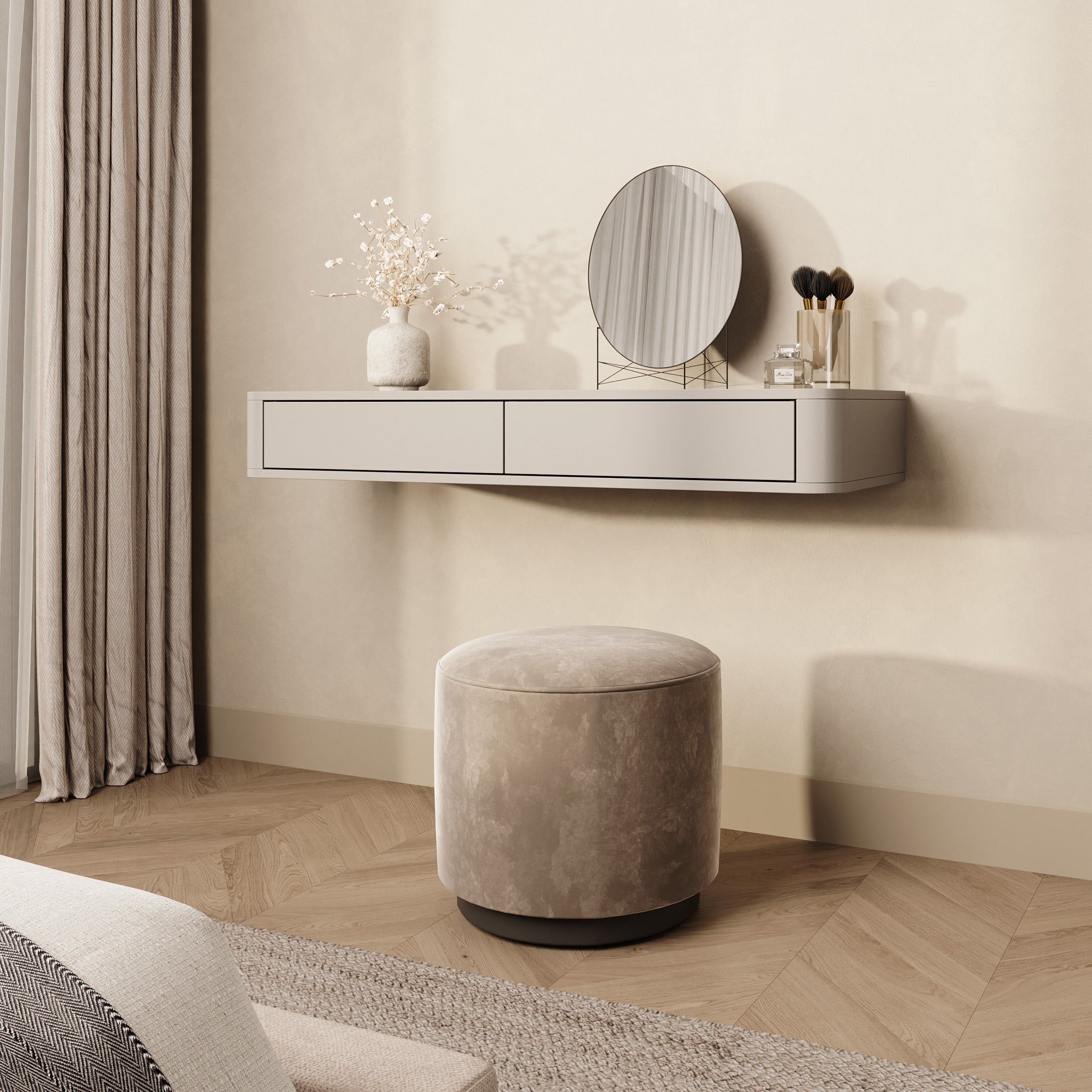 Mahaai - Kaptafel - Beige - 115x40x16 cm