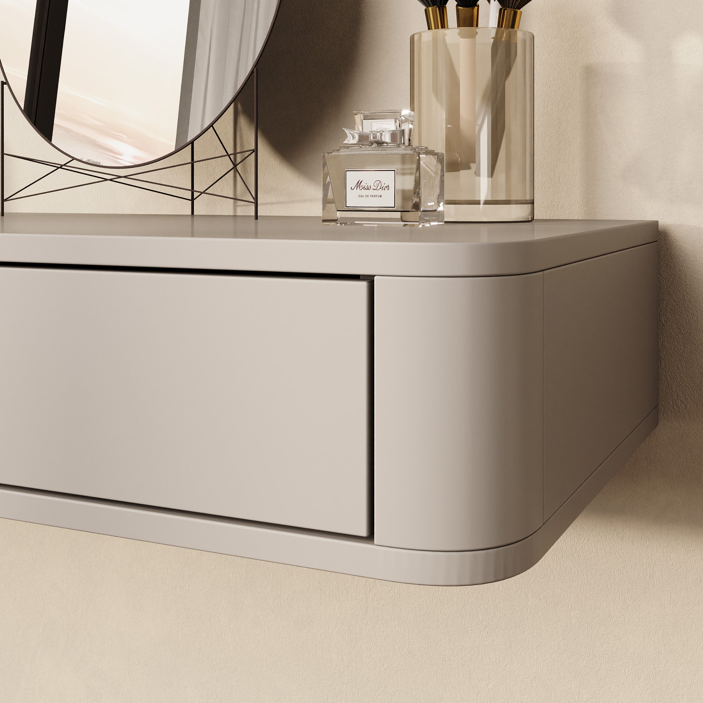 Mahaai - Kaptafel - Beige - 115x40x16 cm