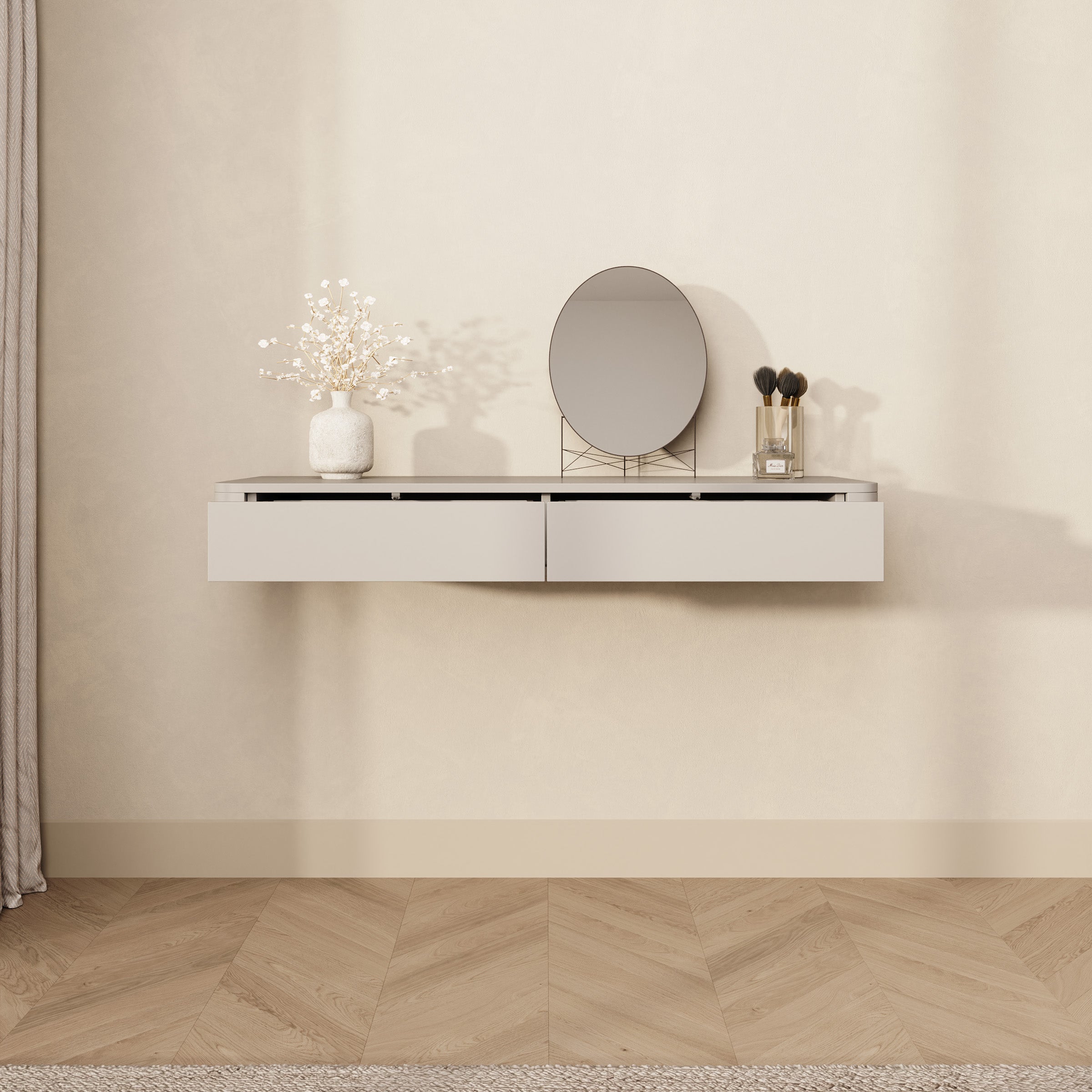 Mahaai - Kaptafel - Beige - 115x40x16 cm