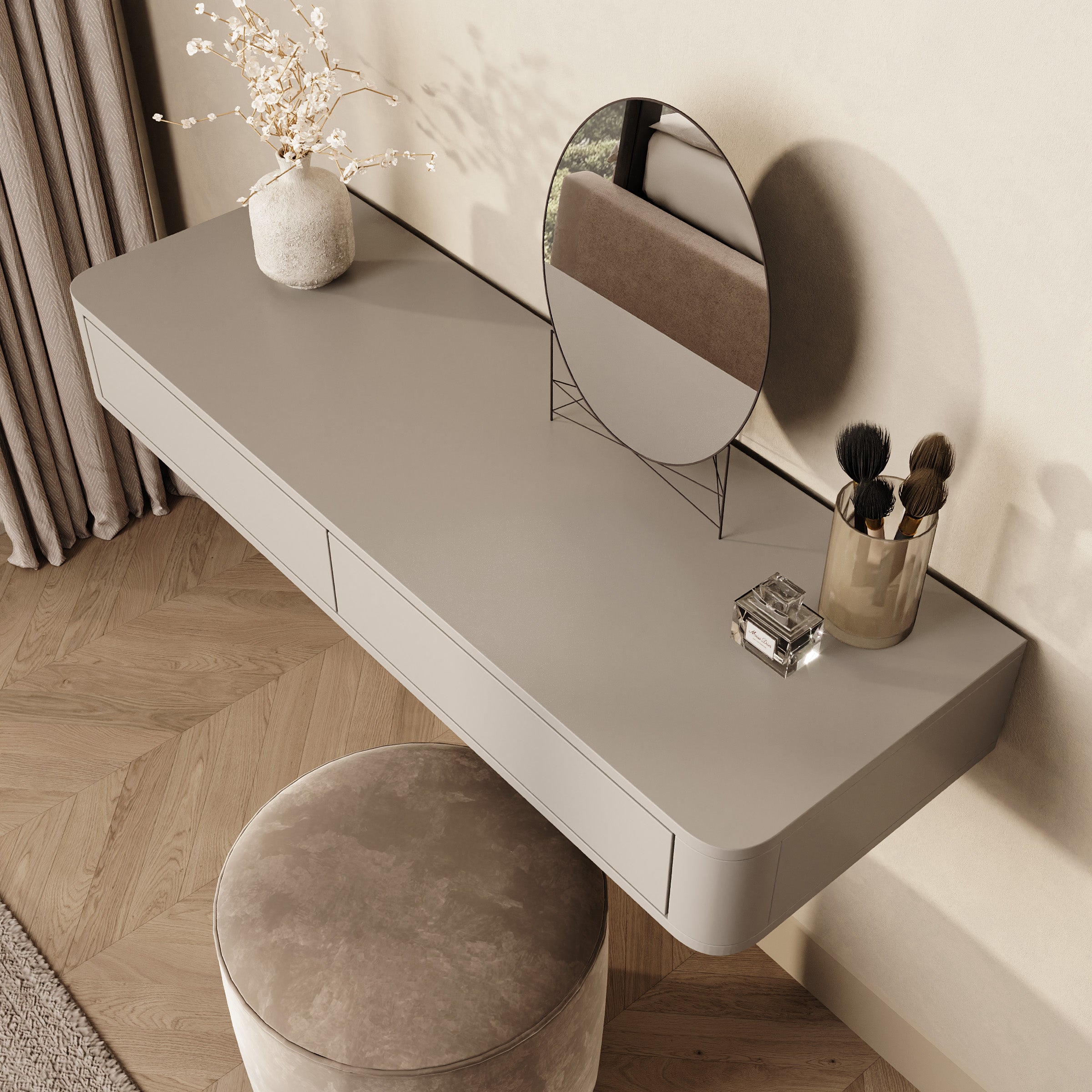 Mahaai - Kaptafel - Beige - 115x40x16 cm
