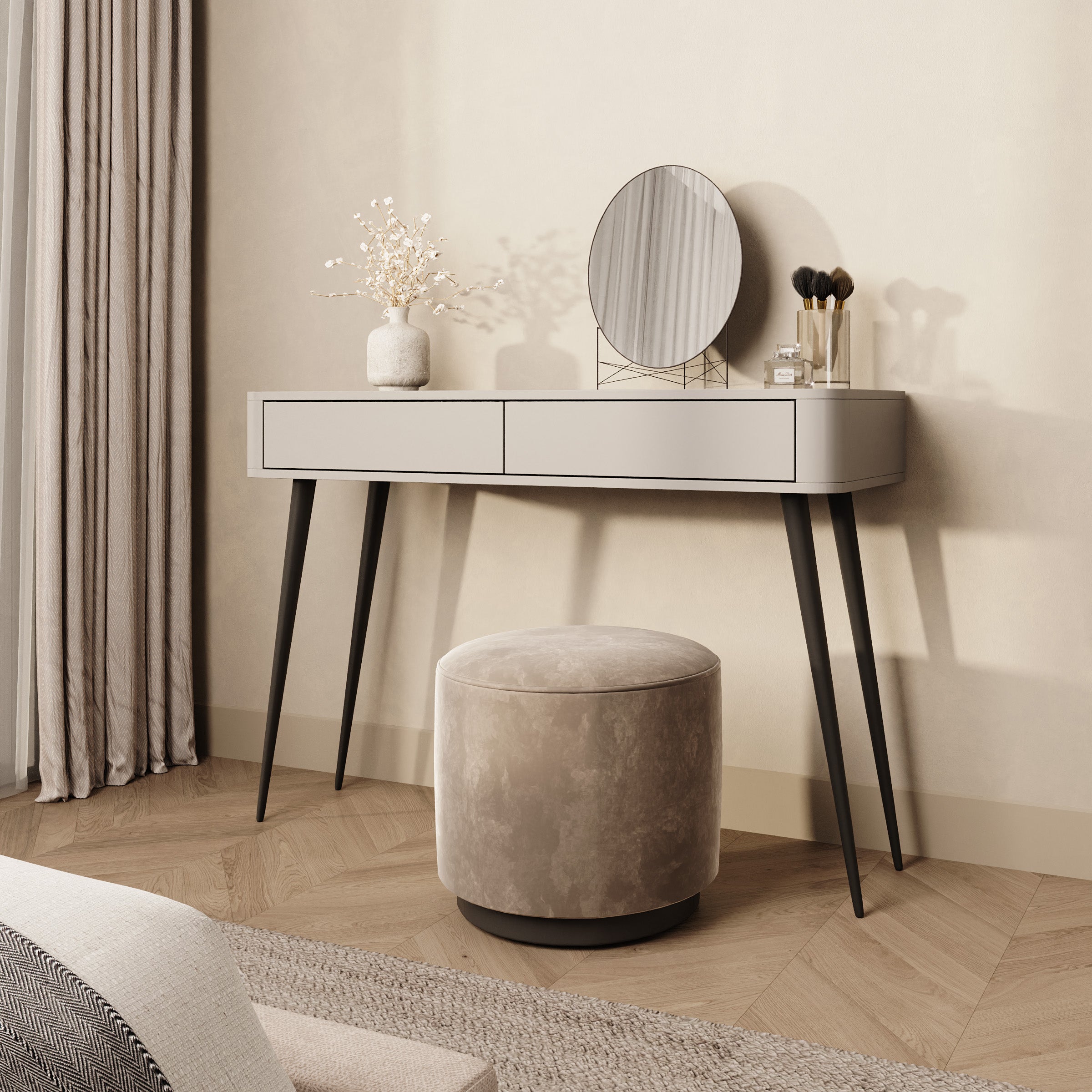 Mahaai - Kaptafel - Beige - 115x40x77 cm