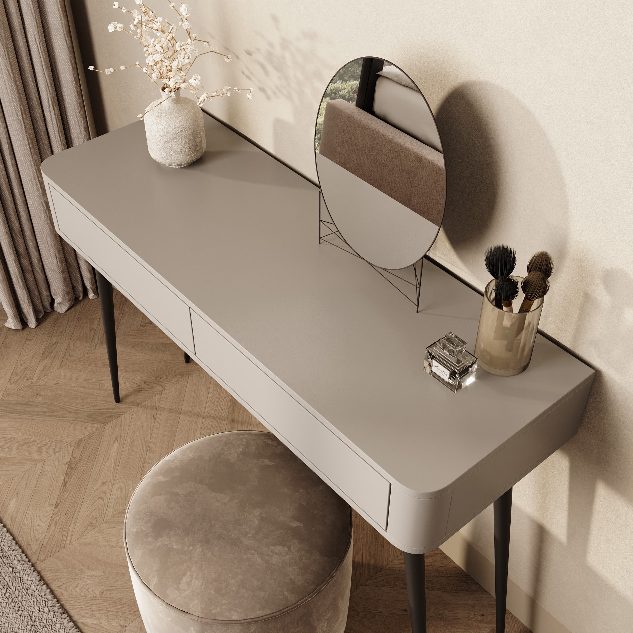 Mahaai - Kaptafel - Beige - 115x40x77 cm