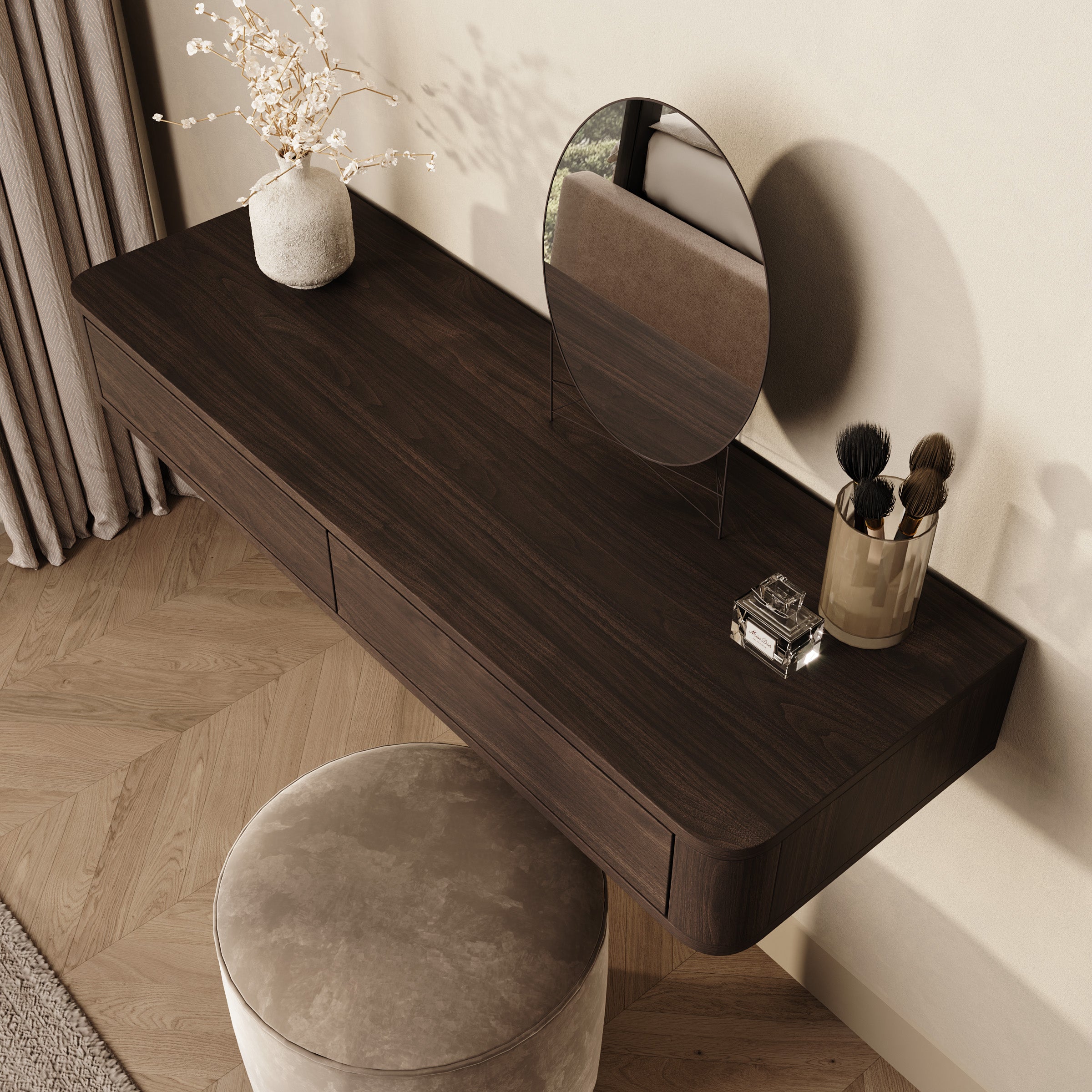 Mahaai - Kaptafel - Walnootpatroon - 115x40x16 cm