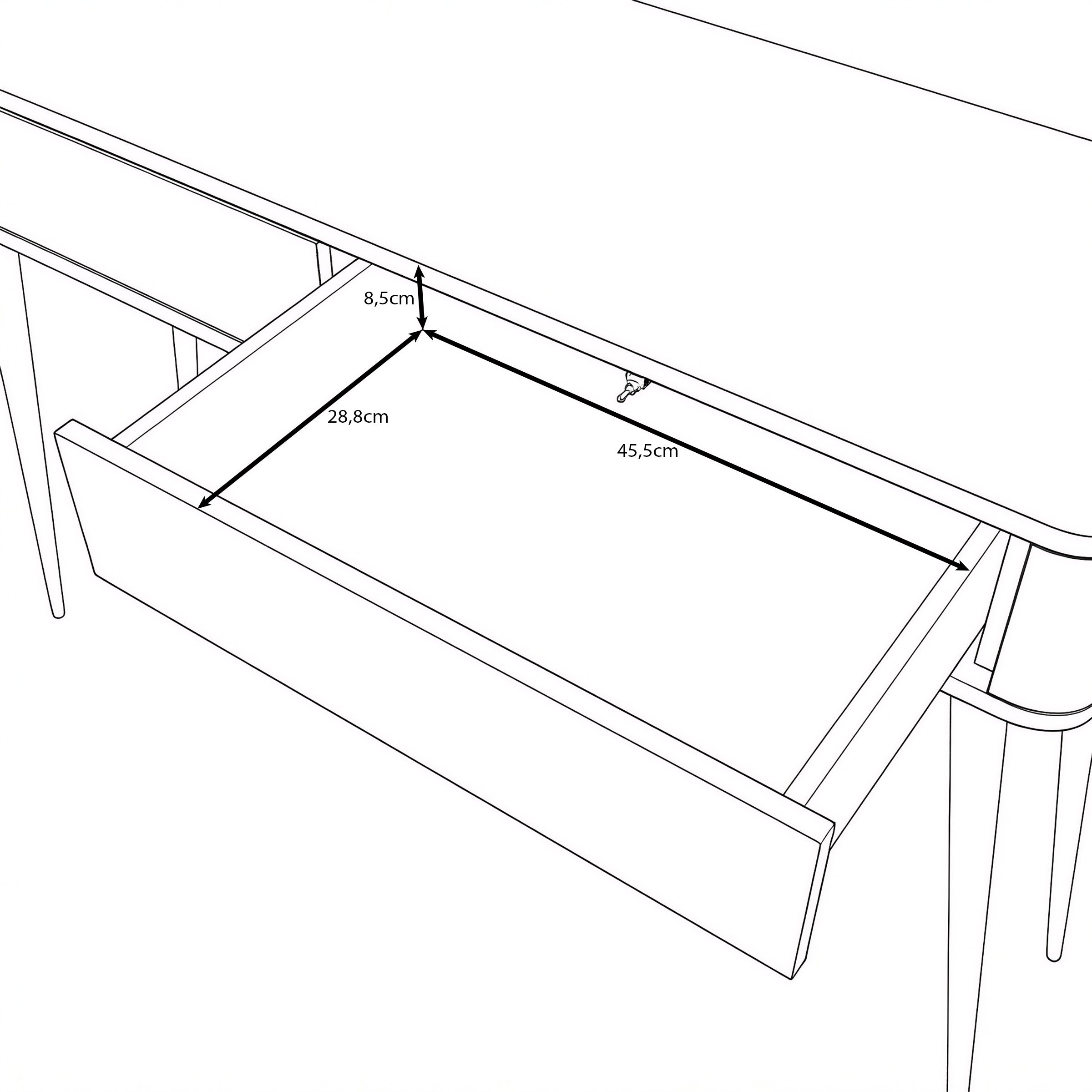 Mahaai - Kaptafel - Walnootpatroon - 115x40x77 cm