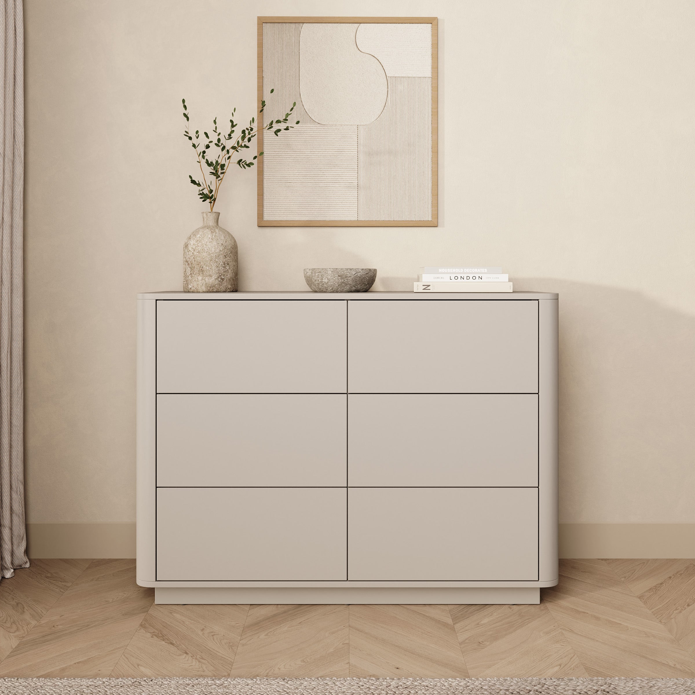 Mahaai - Ladekast met 6 lades - Beige - 115x40x86 cm