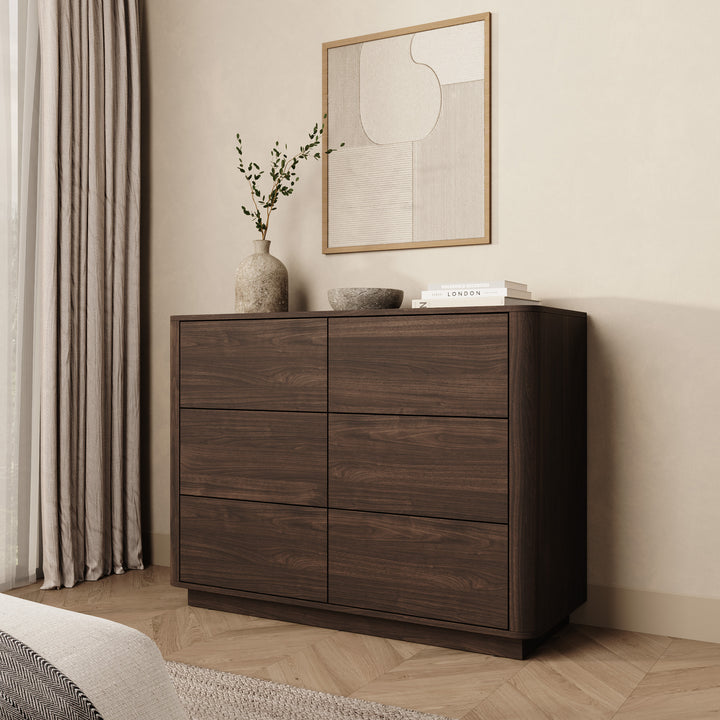Mahaai - Ladekast met 6 lades - Walnootpatroon - 115x40x86 cm