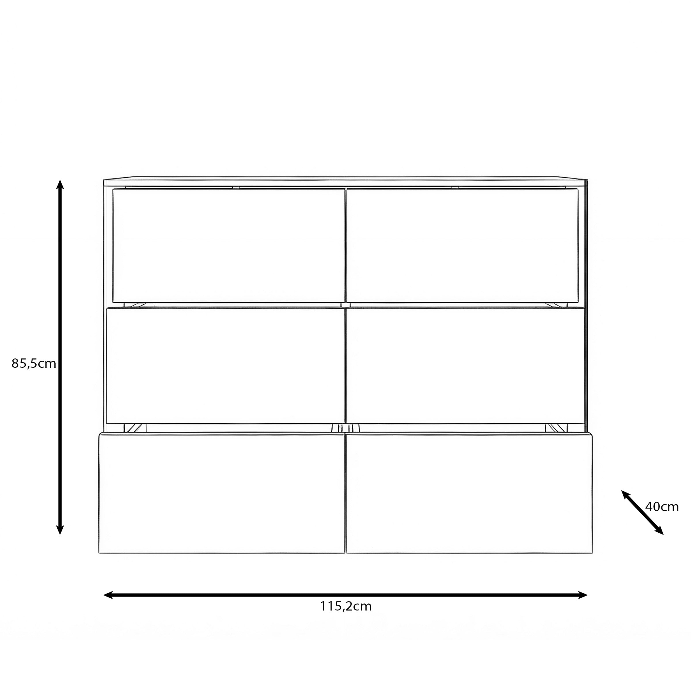 Mahaai - Ladekast met 6 lades - Walnootpatroon - 115x40x86 cm