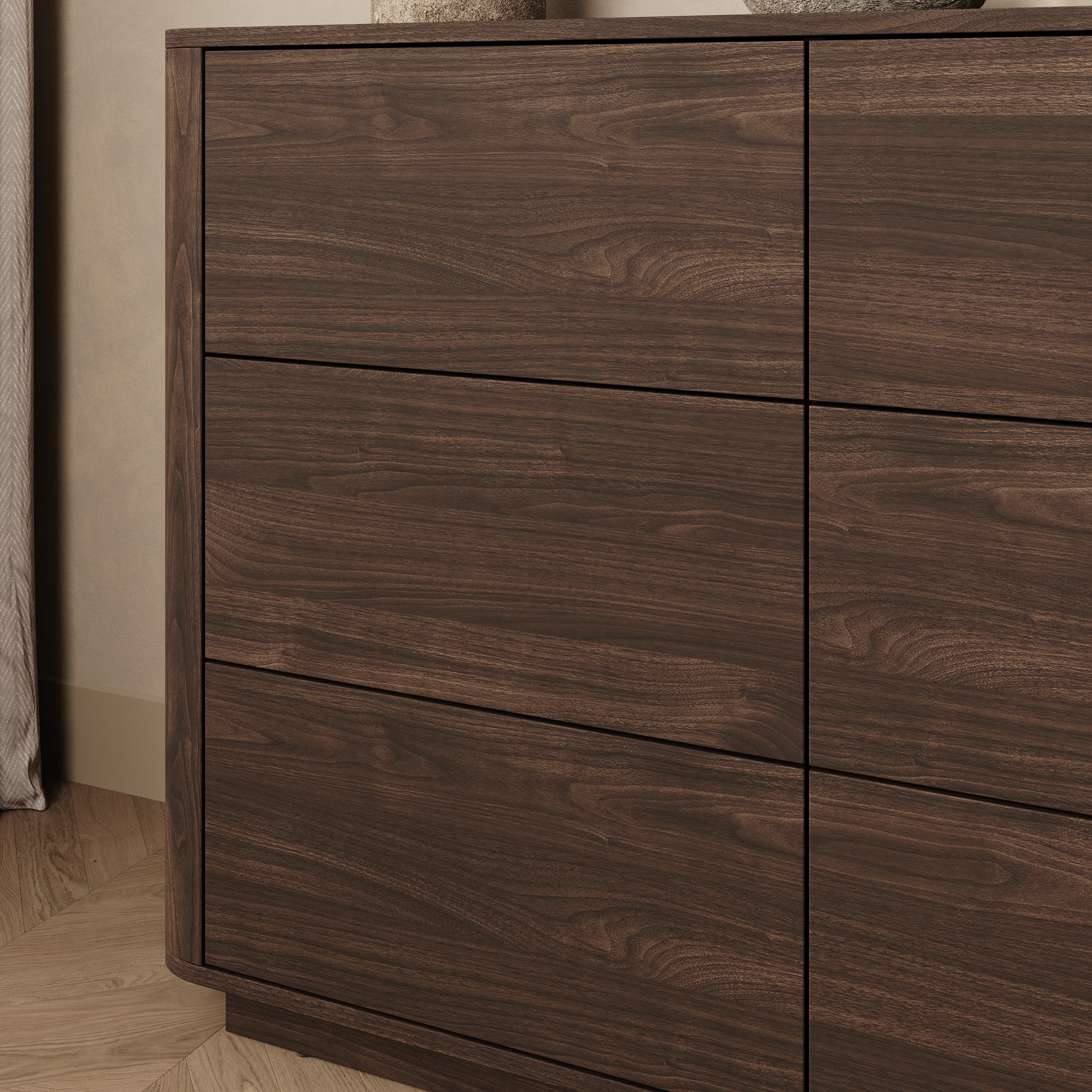 Mahaai - Ladekast met 6 lades - Walnootpatroon - 115x40x86 cm