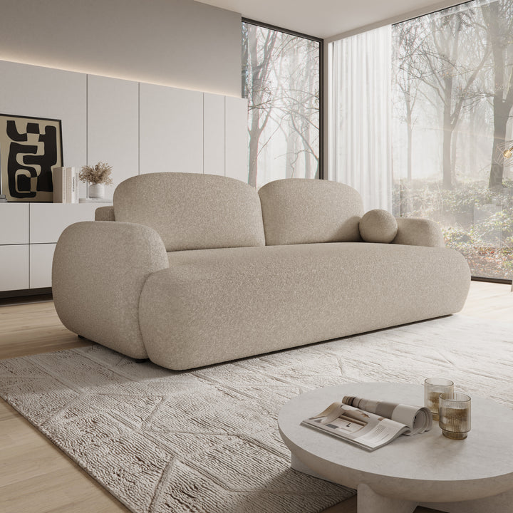 Malaga - Slaapbank - Teddystof beige - 256x115x85 cm