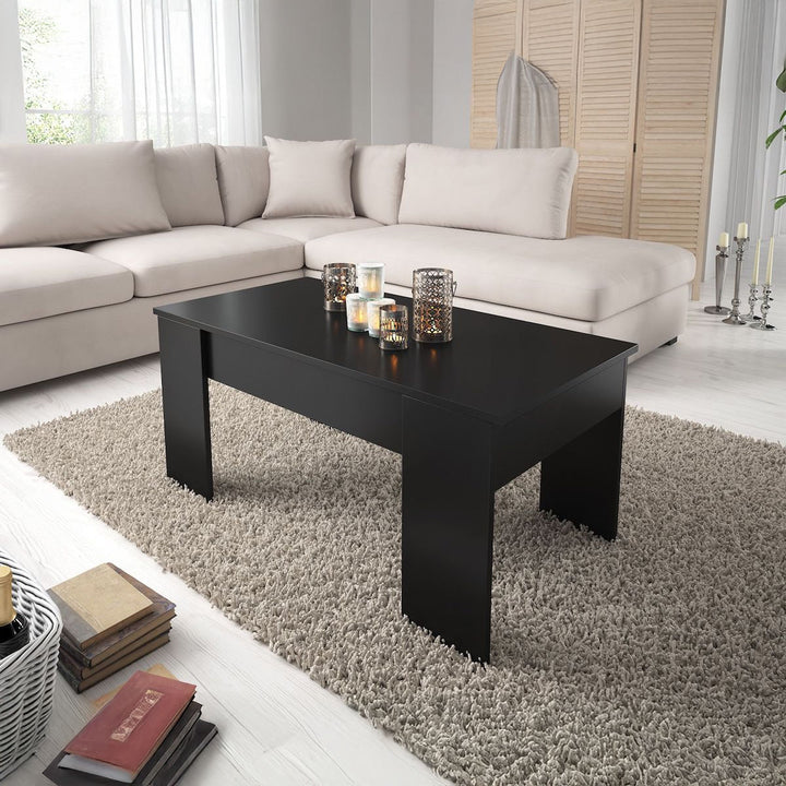 Malia - Salontafel met opbergruimte - Zwart - 100x56x45 cm
