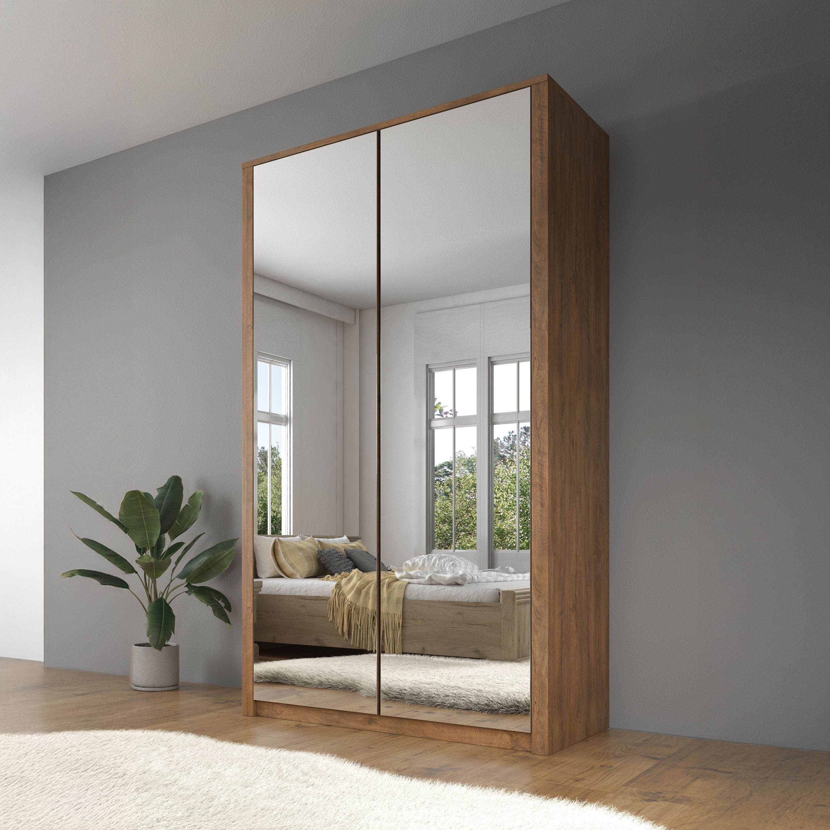 Malibu - Kledingkast 2-deurs - Eiken - 113x53x197 cm