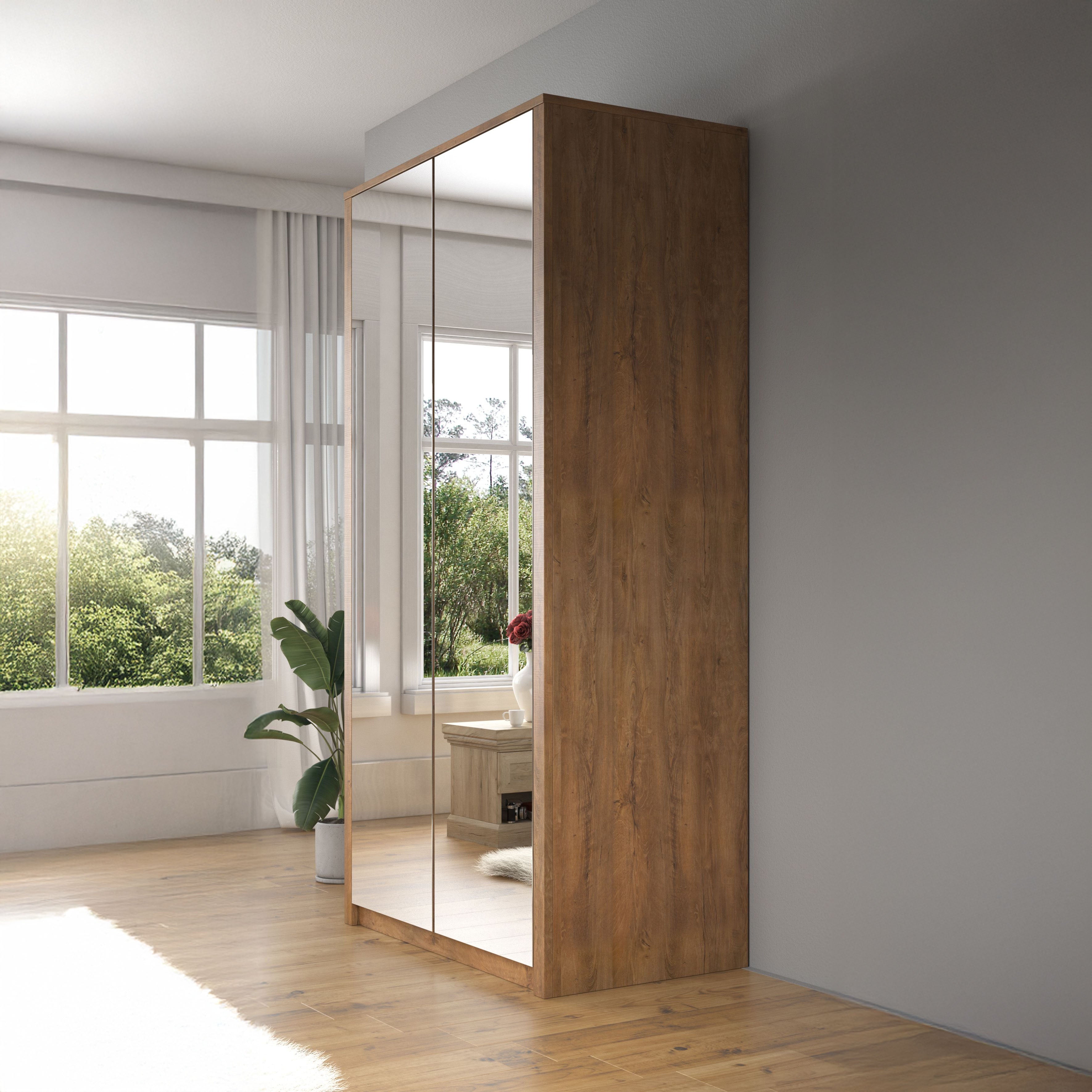 Malibu - Kledingkast 2-deurs - Eiken - 113x53x197 cm