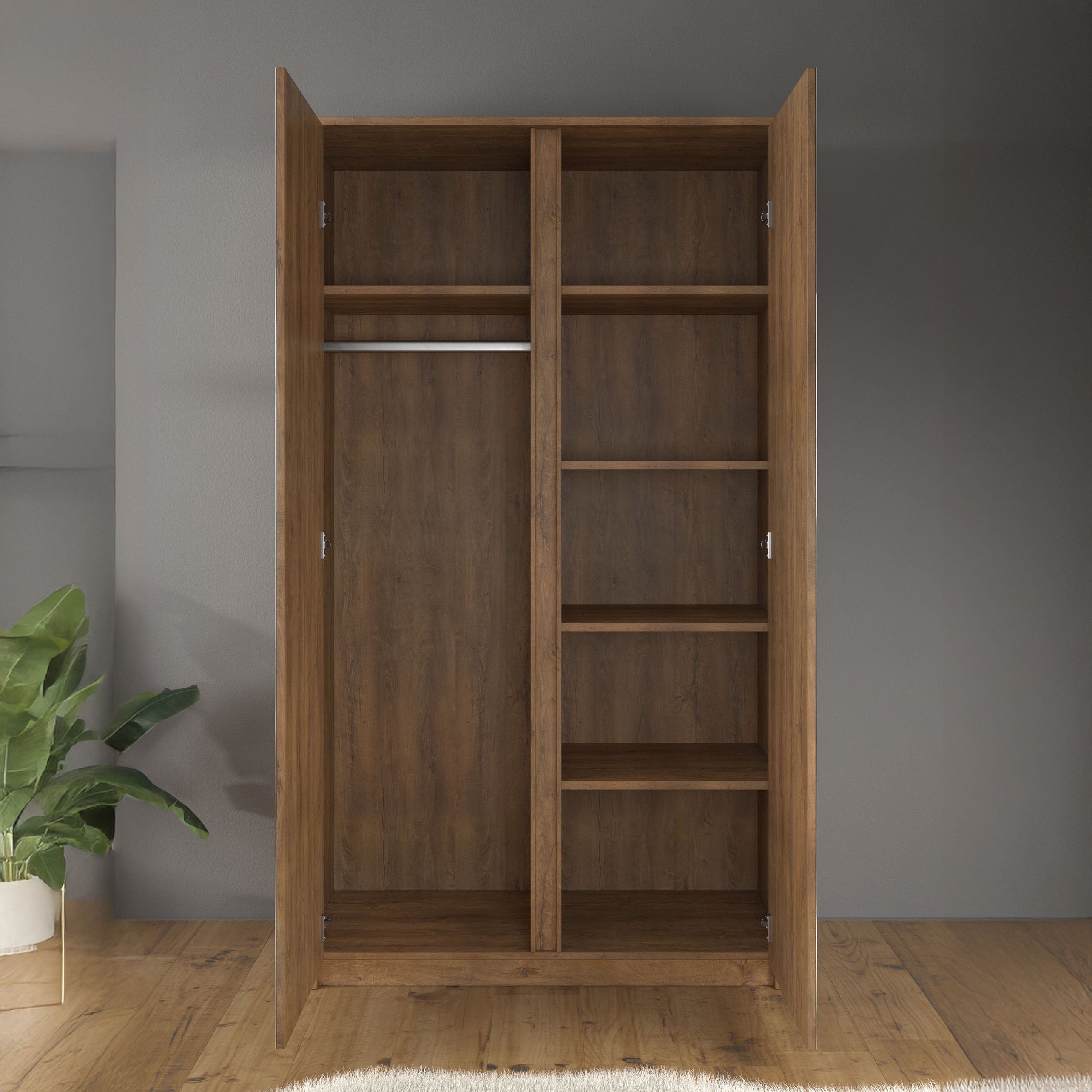 Malibu - Kledingkast 2-deurs - Eiken - 113x53x197 cm