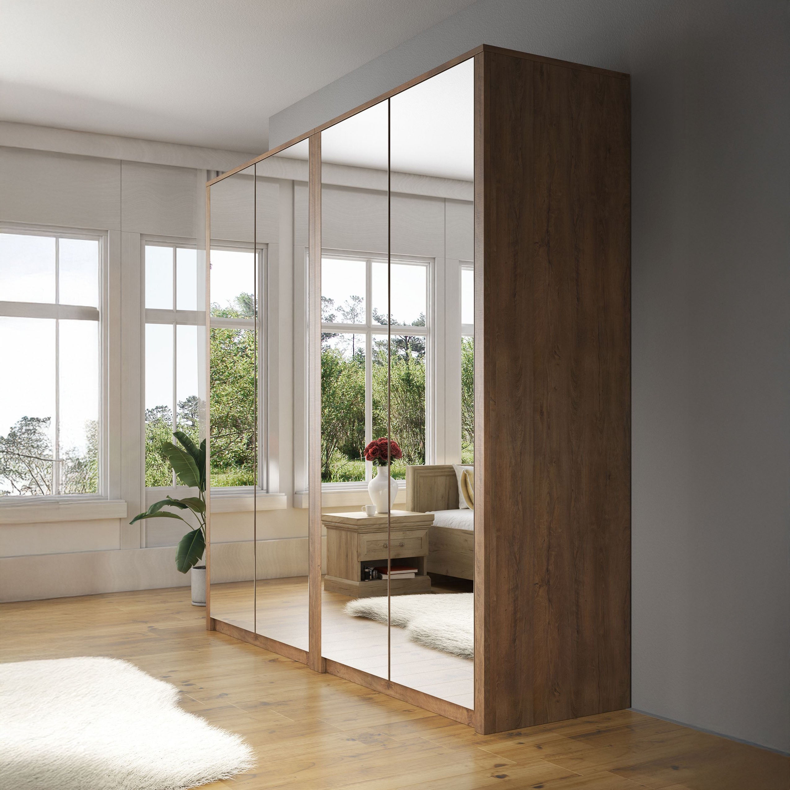 Malibu - Kledingkast 4-deurs - Eiken - 227x53x197 cm