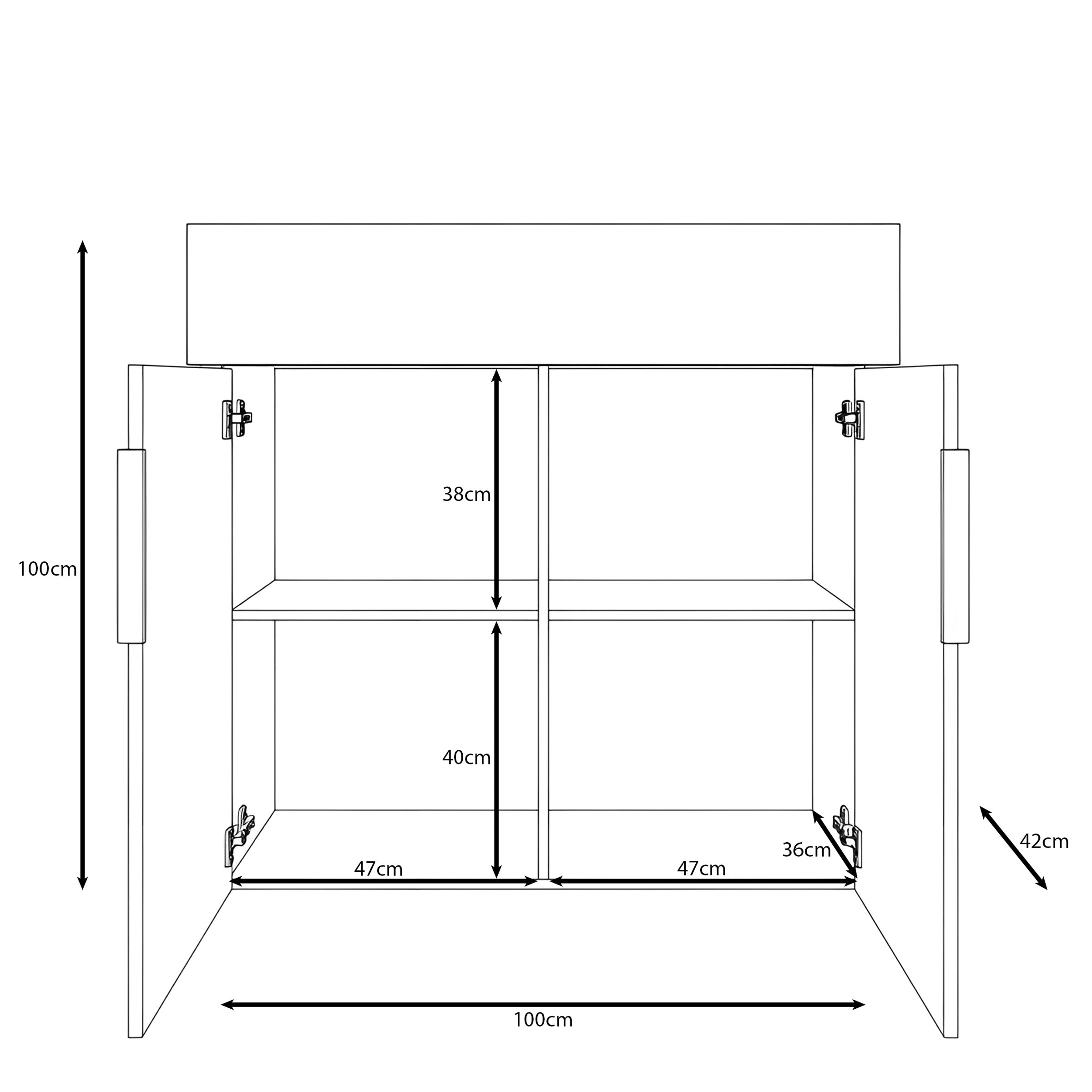 Malmok - Dressoir - Walnootpatroon - 100x42x100 cm