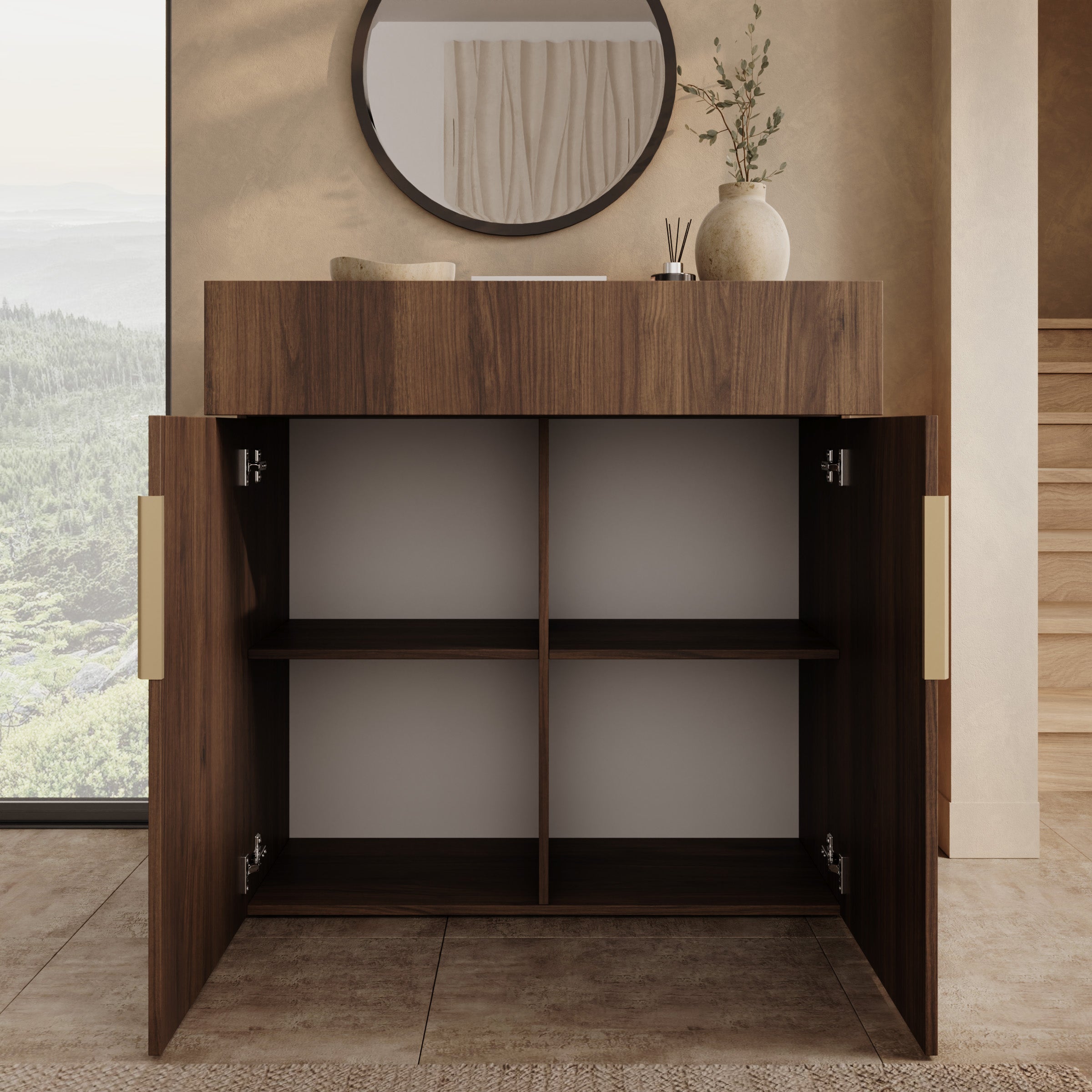 Malmok - Dressoir - Walnootpatroon - 100x42x100 cm