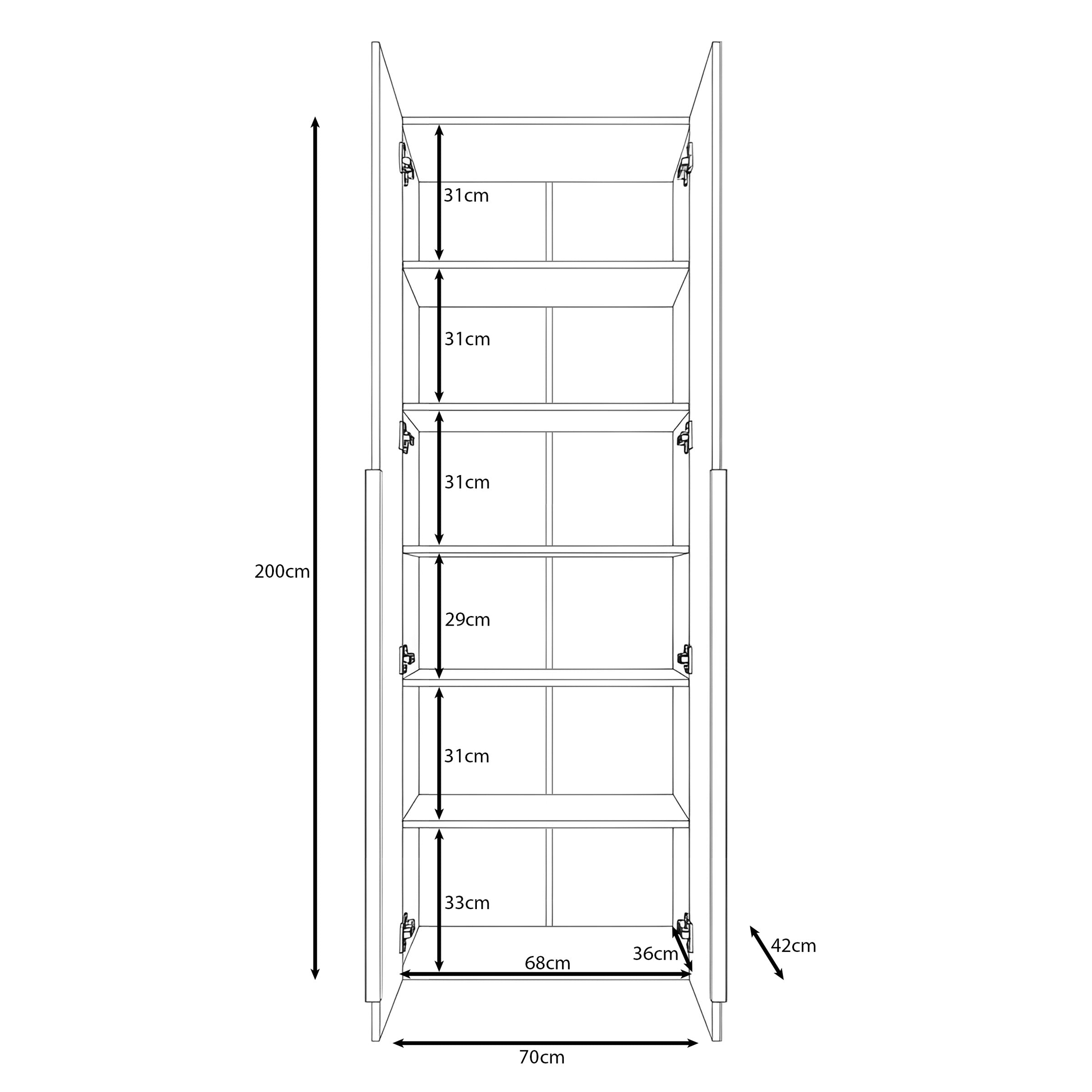 Malmok - Halkast met spiegel - Walnootpatroon - 70x42x200 cm