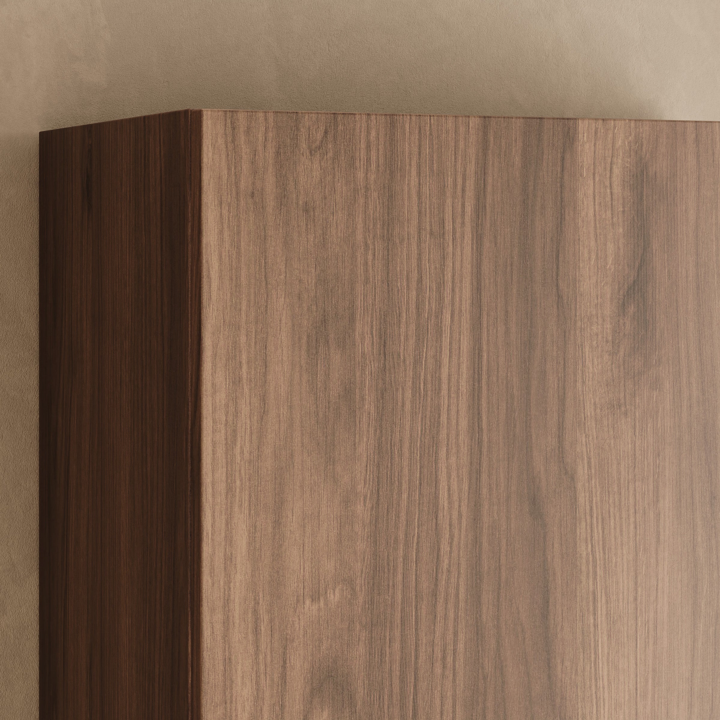 Malmok - Halkast met spiegel - Walnootpatroon - 70x42x200 cm