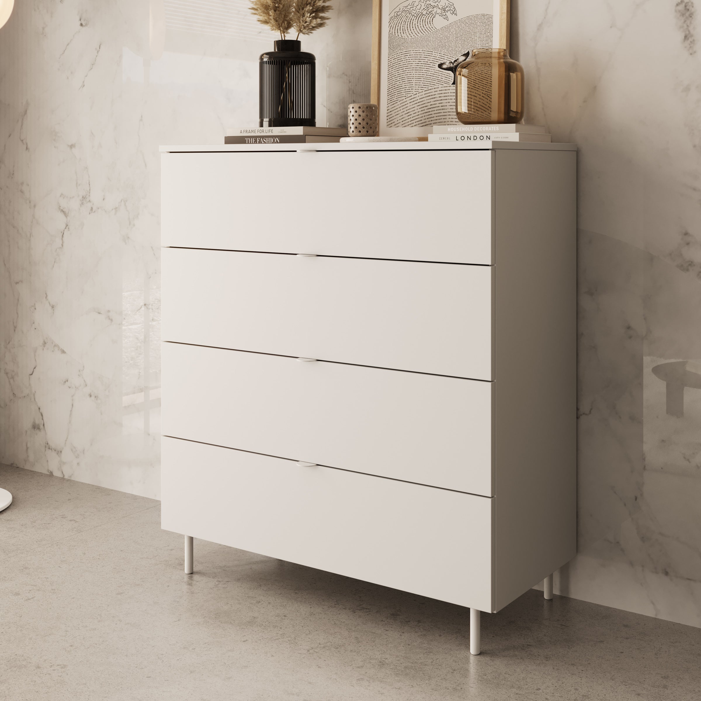 Malvare - Ladekast - Wit - 90x103x41 cm me