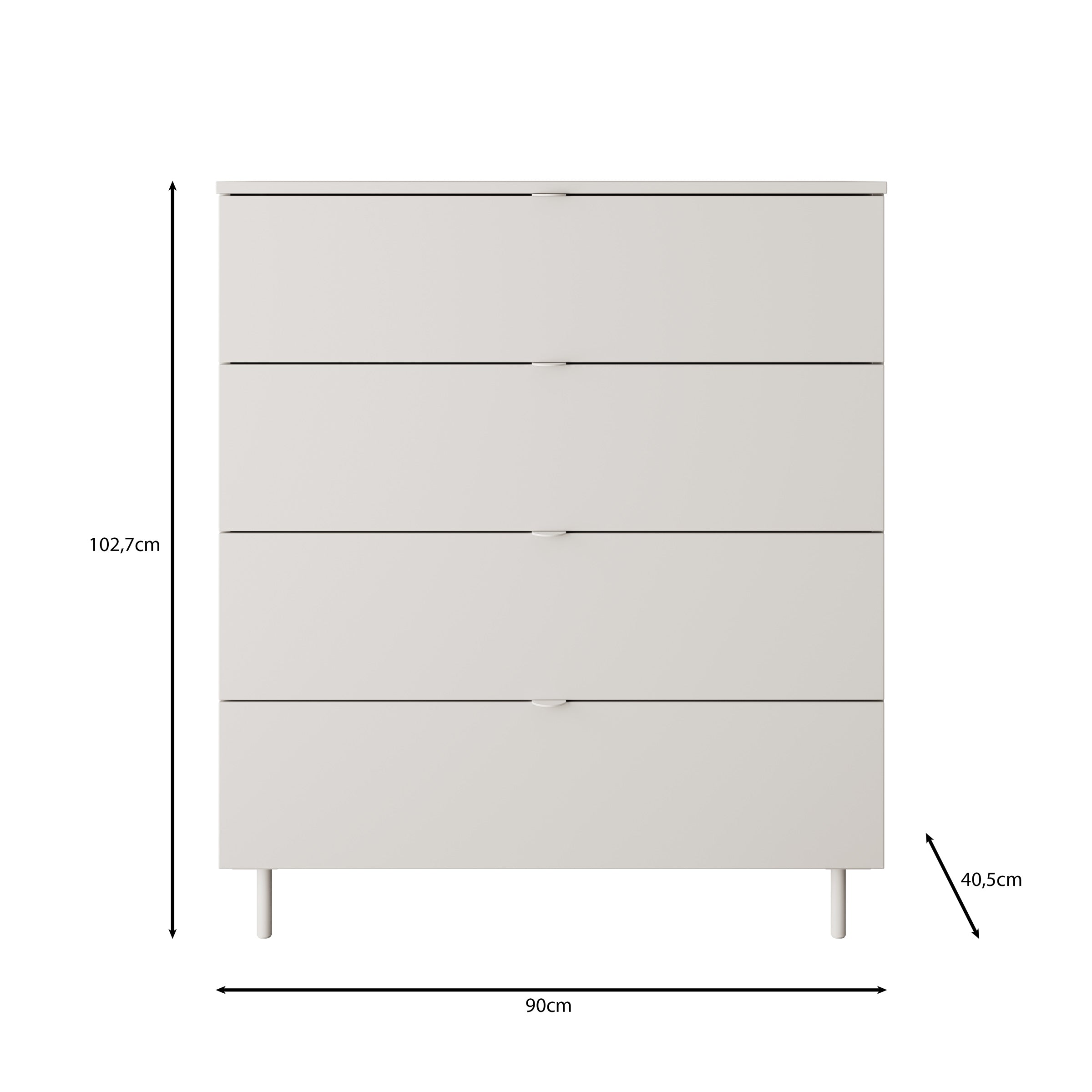 Malvare - Ladekast - Wit - 90x103x41 cm