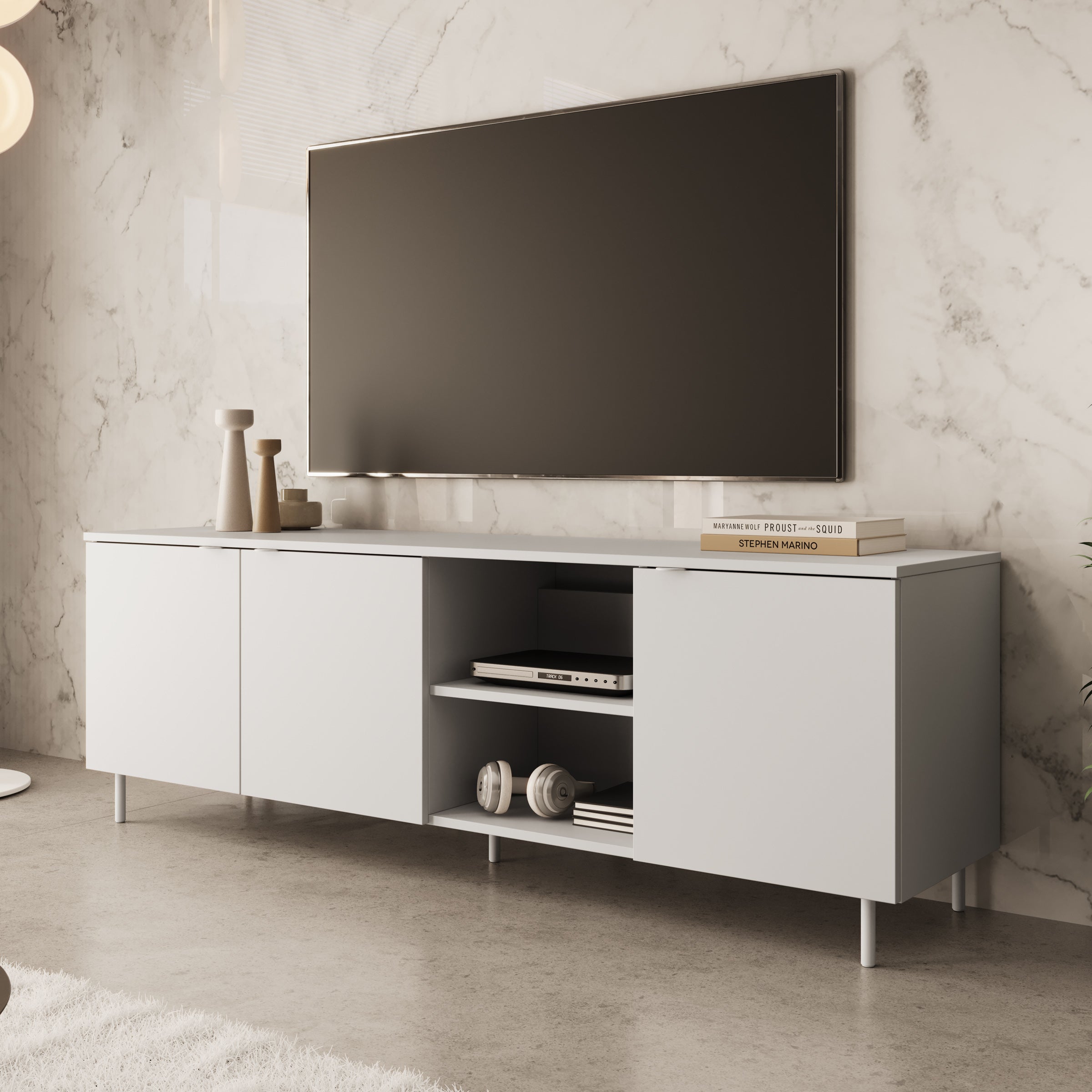 Malvare - TV-Meubel - Wit - 167x41x56 cm